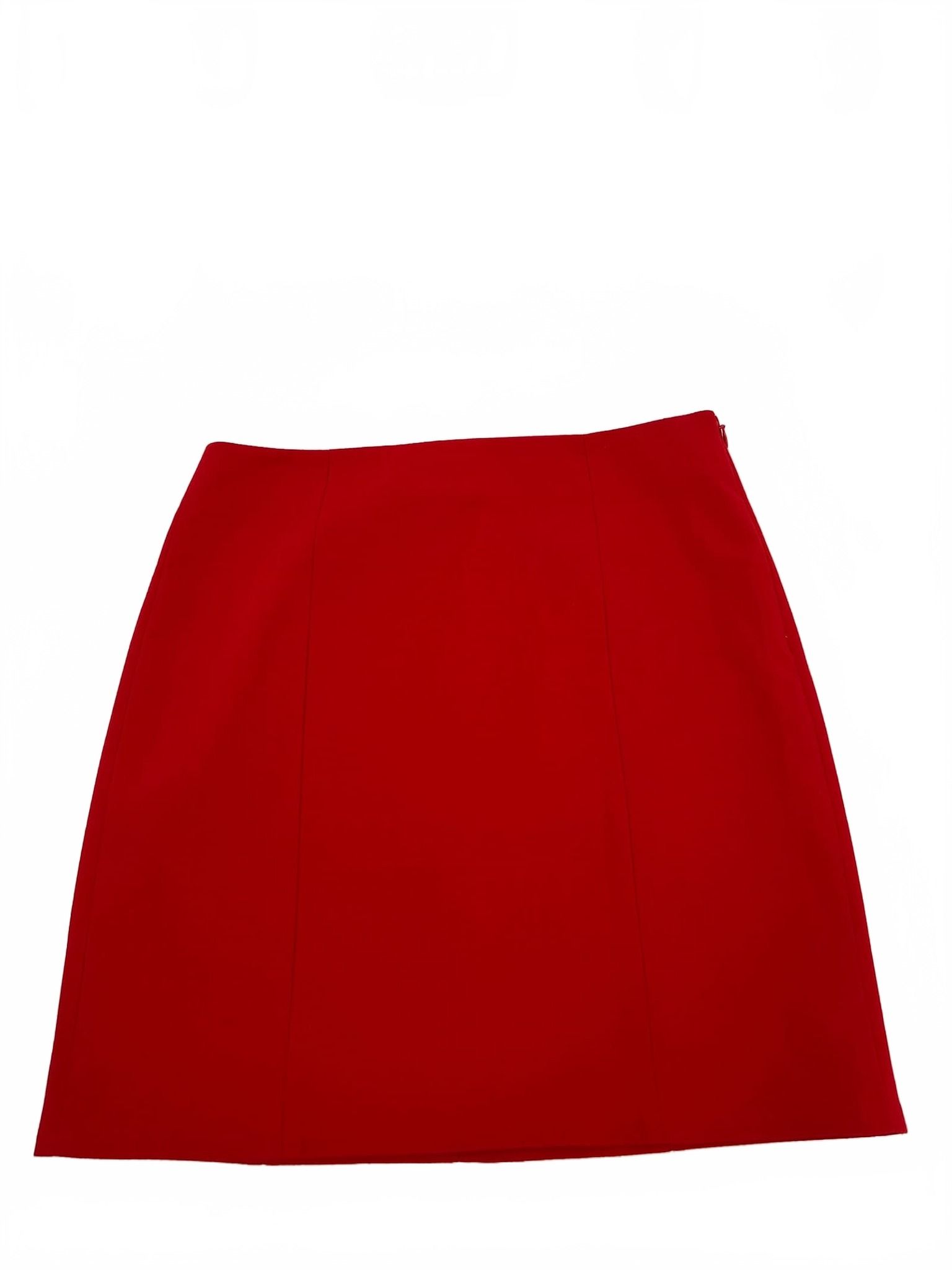 Ann Taylor Red Wool Pencil Skirt
