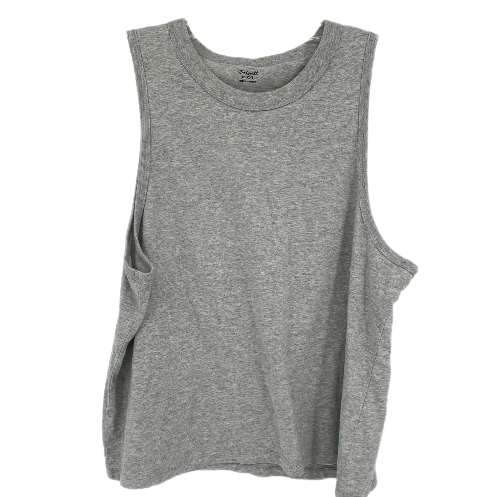 Madewell Gray Basic Round Neck Tank Top