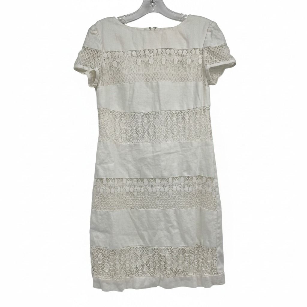 Donna Morgan Cream Striped Mini Dress Lace