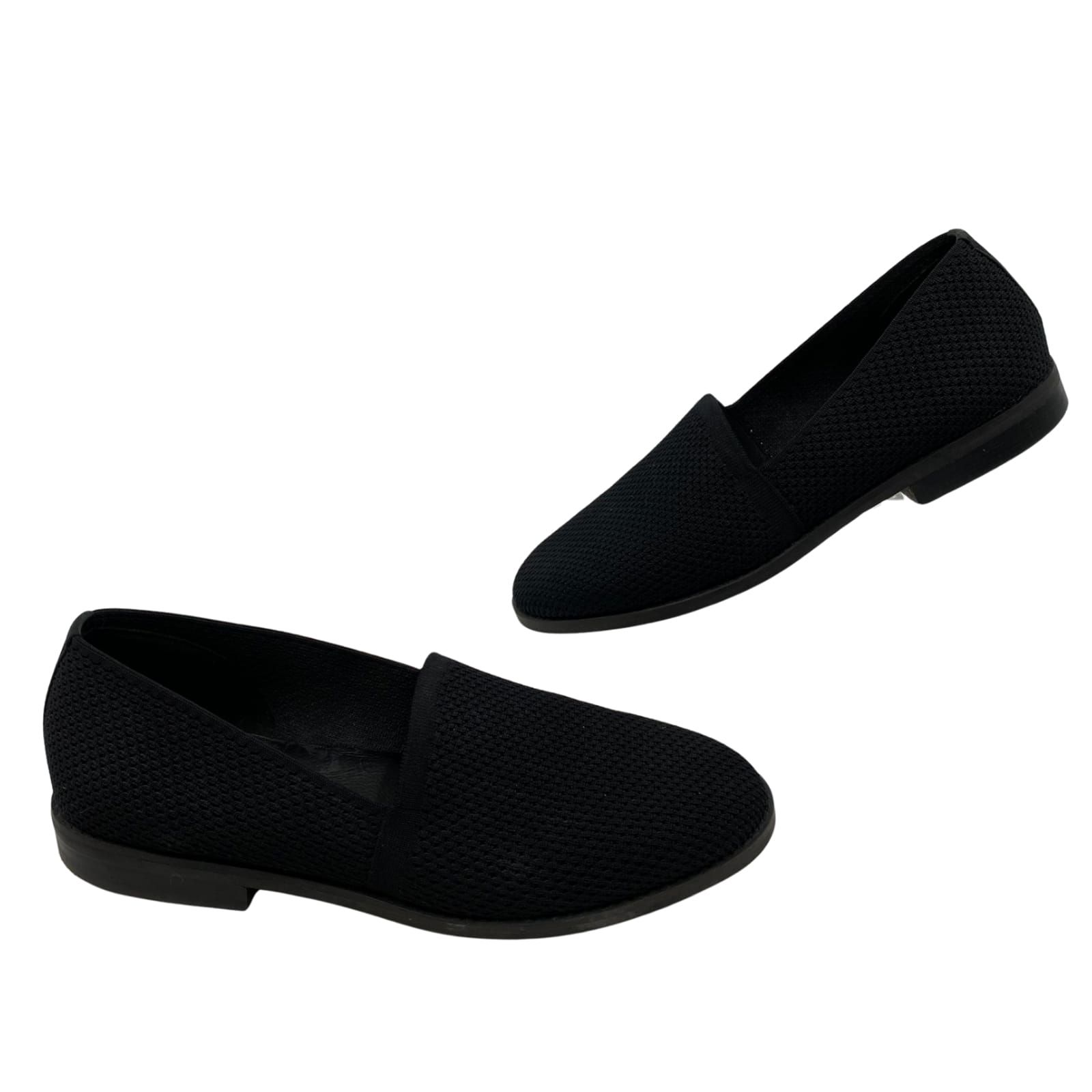 Eileen Fisher Black Synthetic Round Toe Flats