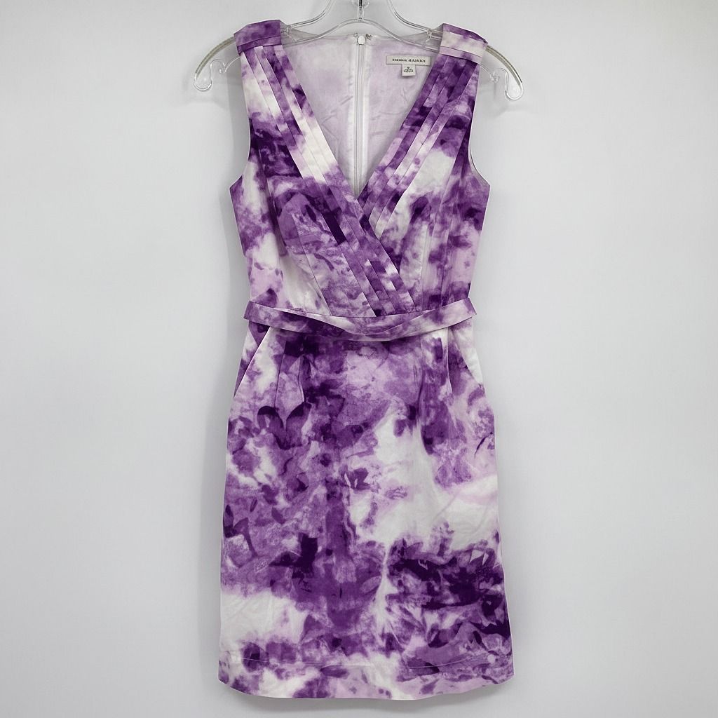 Banana Republic Purple White Tie Dye Sleeveless Mini Dress