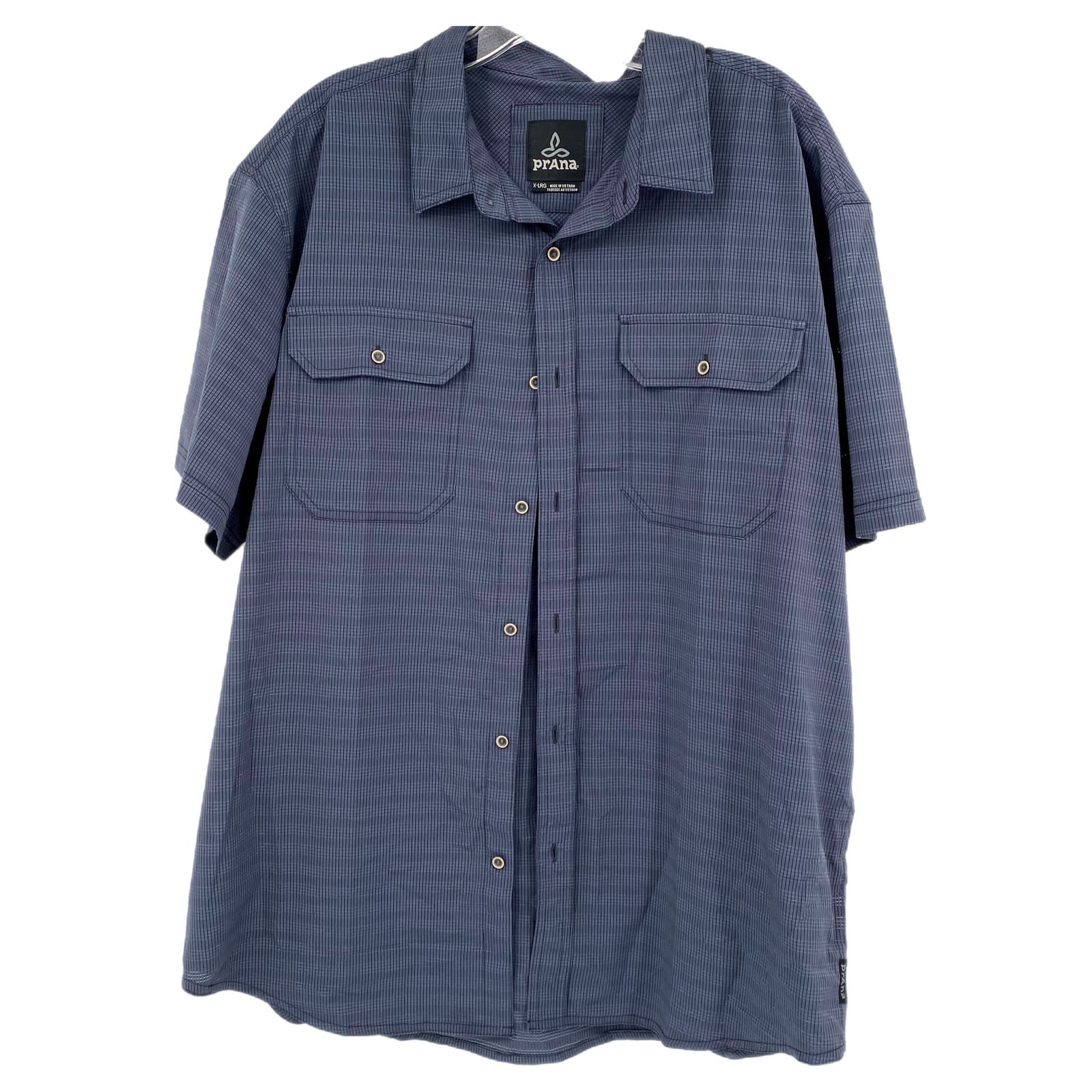 Prana Blue Button-Up Casual Shirt