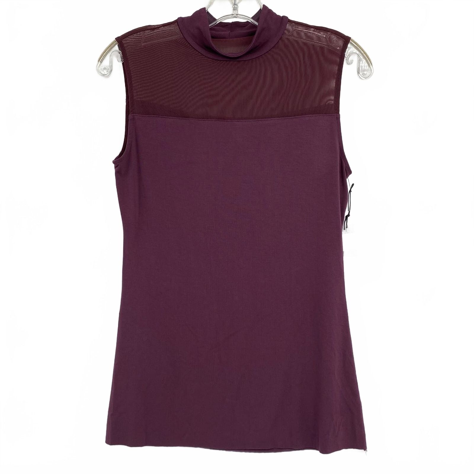Bailey 44 Purple Mesh Top Mock Neck Tank