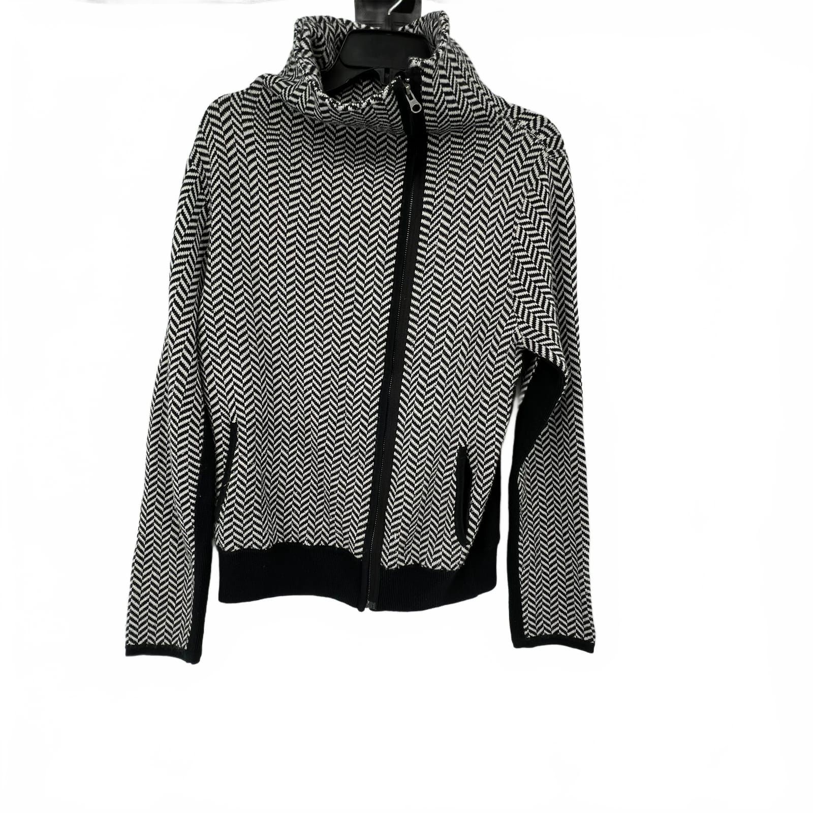 Sparrow Black/Grey Chevron Full Zip Crochet
