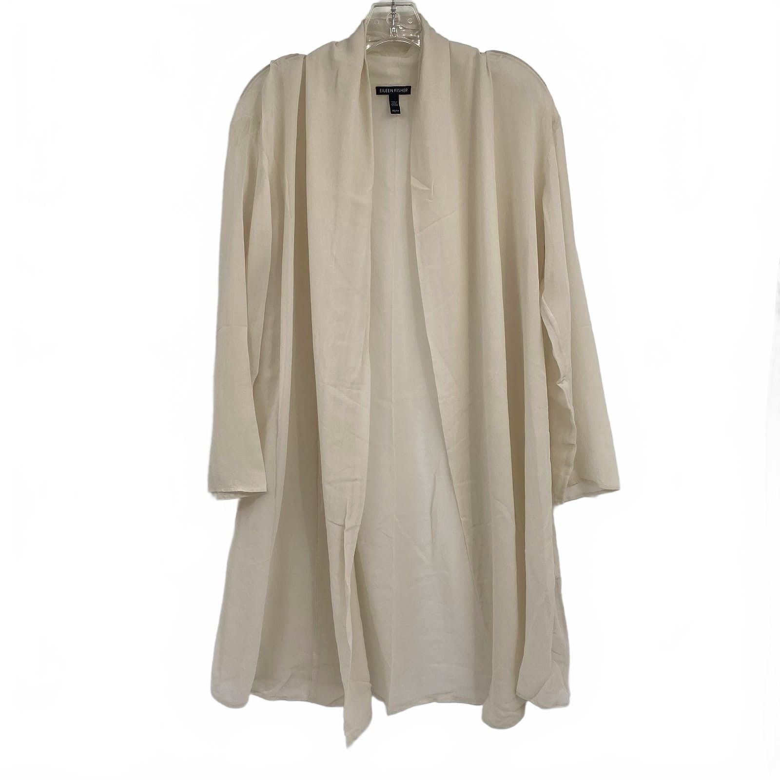 Eileen Fisher Beige Open Front Cardigan