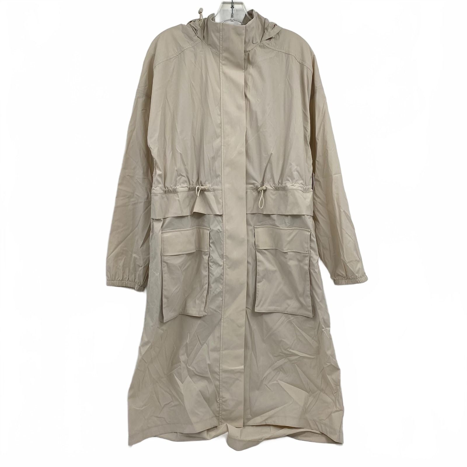 Athleta Beige Drawstring Waist Long Jacket