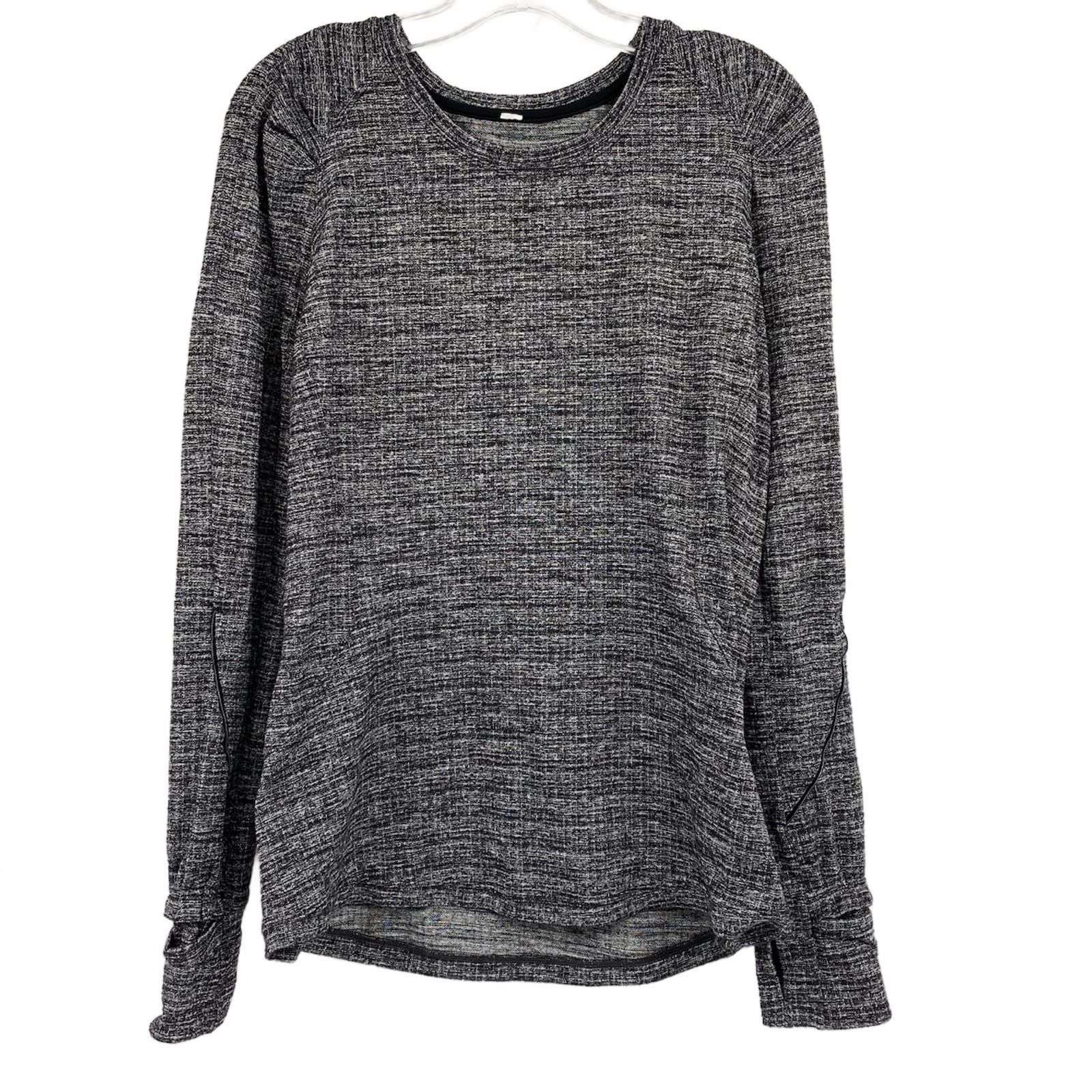 Lululemon Gray Ruched Shoulder Long Sleeve Athletic Top