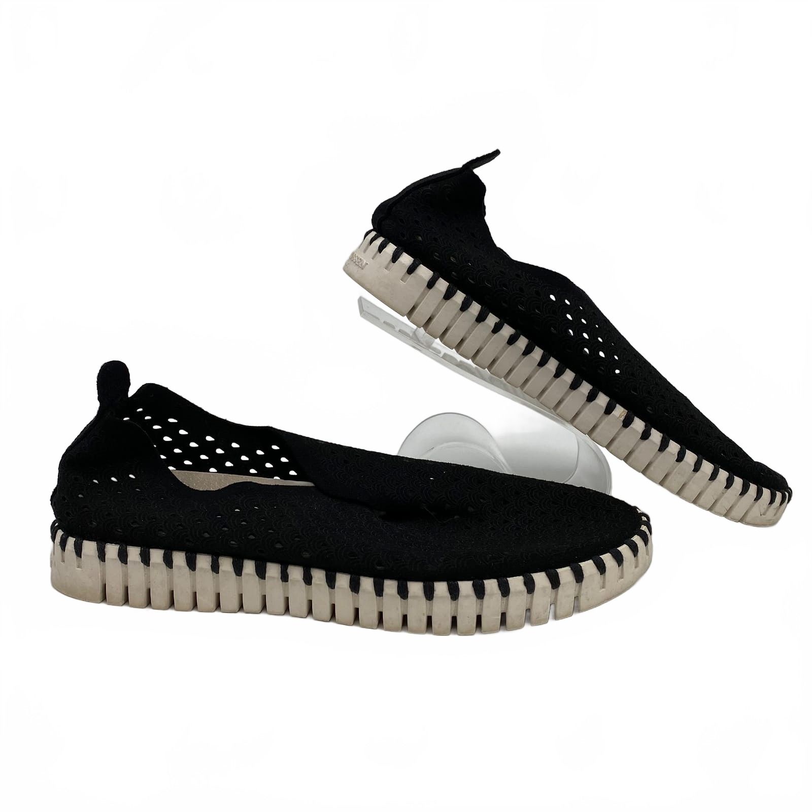 Ilse Jacobsen Black Laser-Cut Sneakers