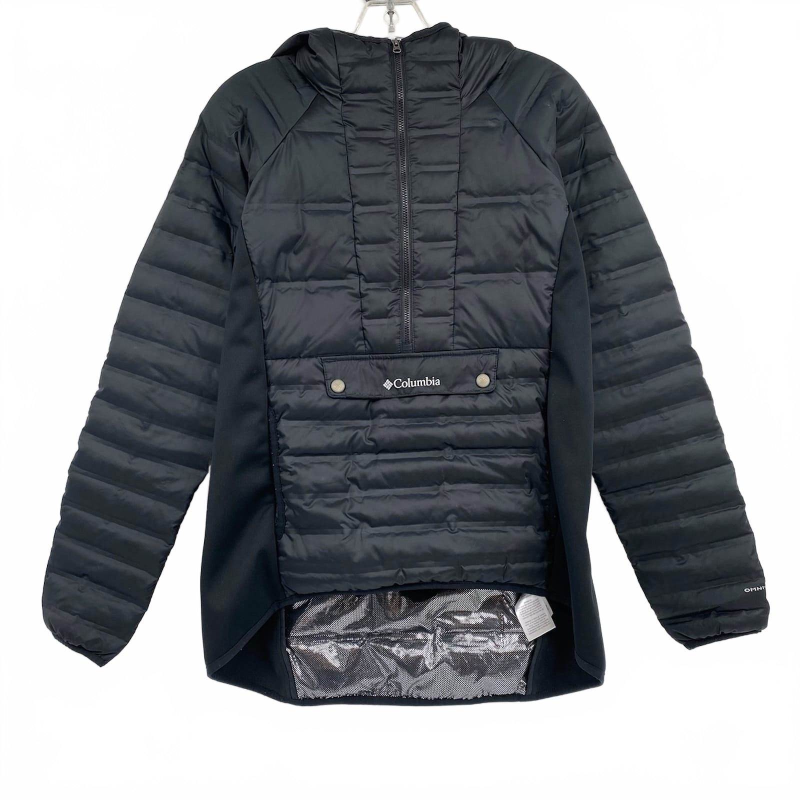 Columbia Black 550 Down Half Zip Puffer Jacket