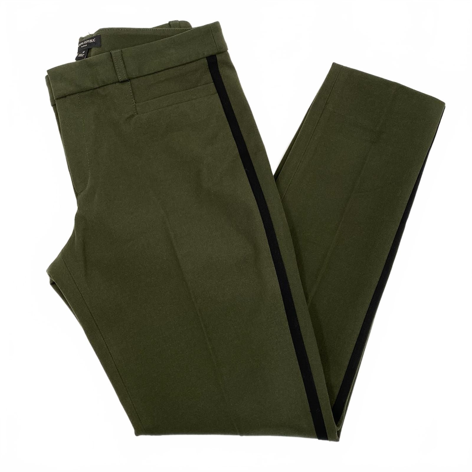 Banana Republic Green/Black Side Stripe Sloan Trousers