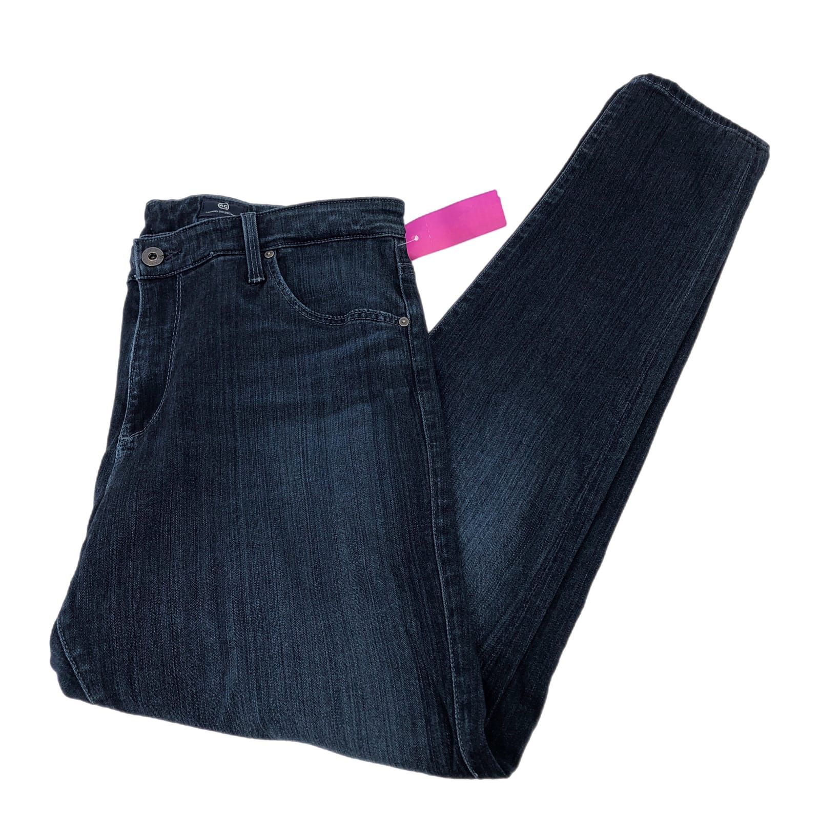 Ag Adriano Goldschmied Blue Straight Leg Jeans Mid-Rise