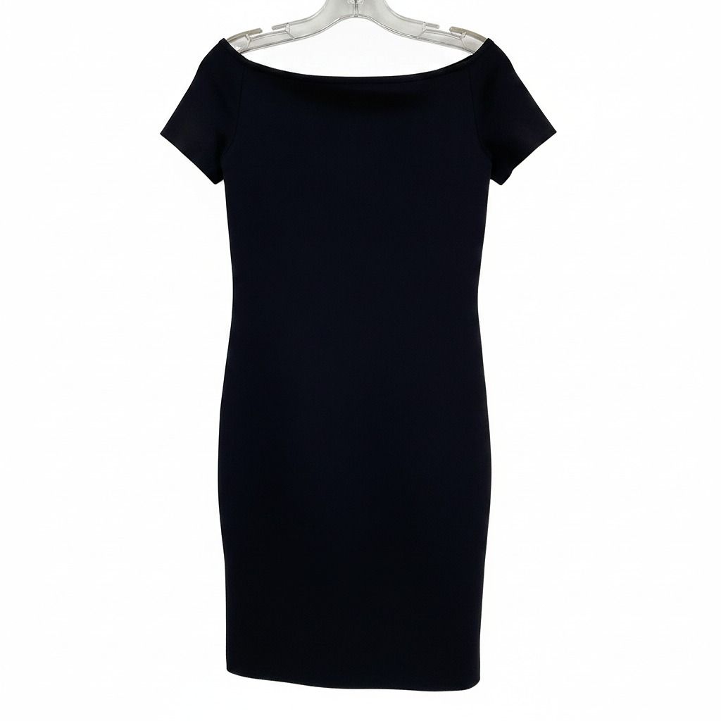 Helmut Lang Black Off-the-Shoulder Mini Dress