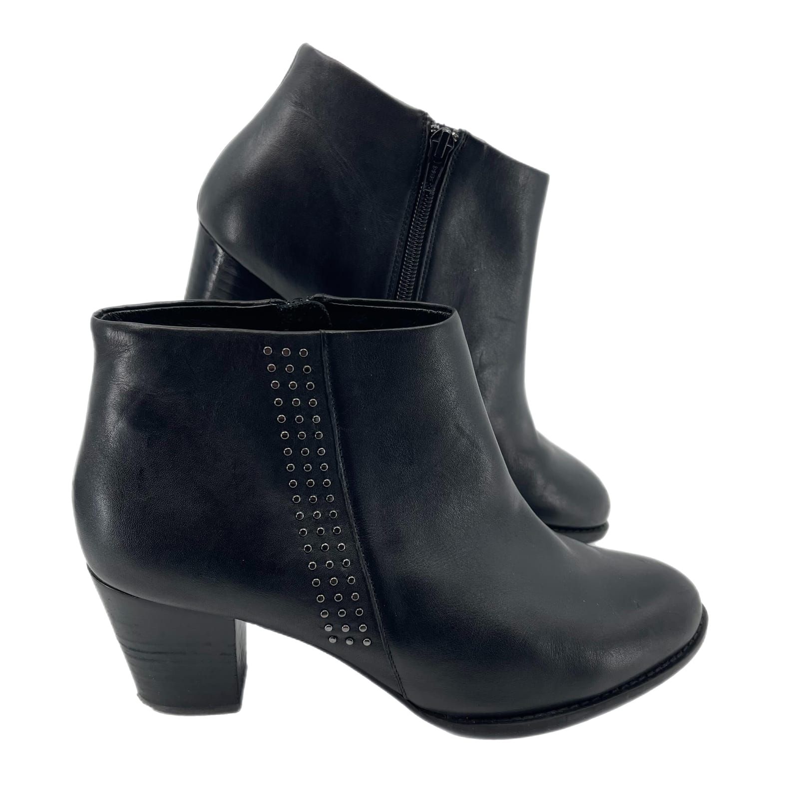 Vionic Black Silver Heeled Boots