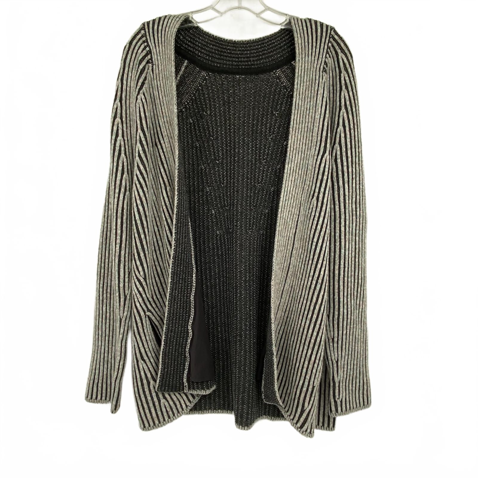 lululemon Gray/Black Open Front Cardigan