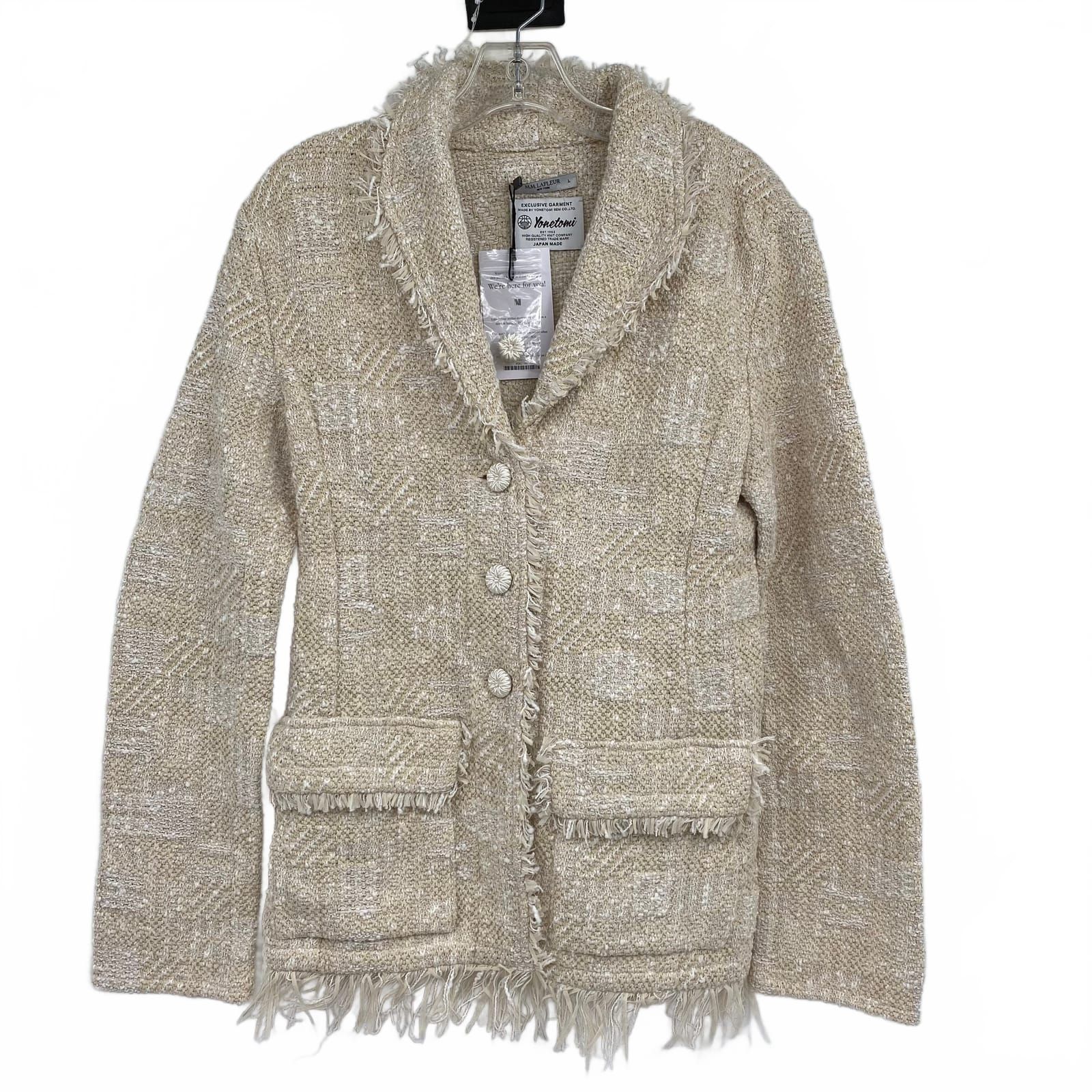 M.M Lafleur Beige Cotton Blend Blazer