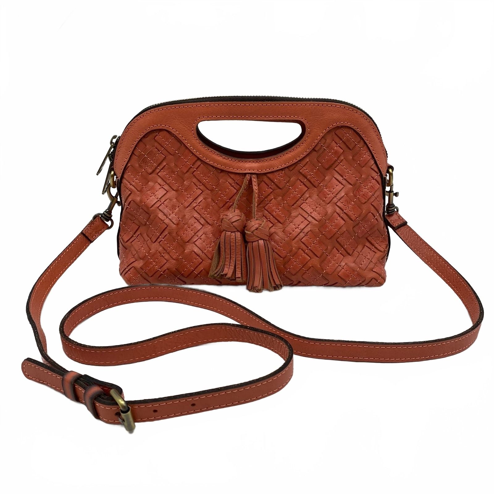 Patricia Nash Coral Leather Crossbody Purse