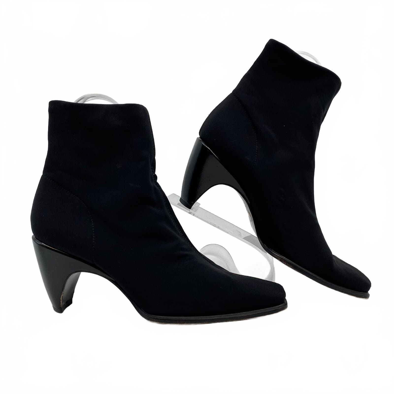 Stuart Weitzman Black Heeled Sock Boots