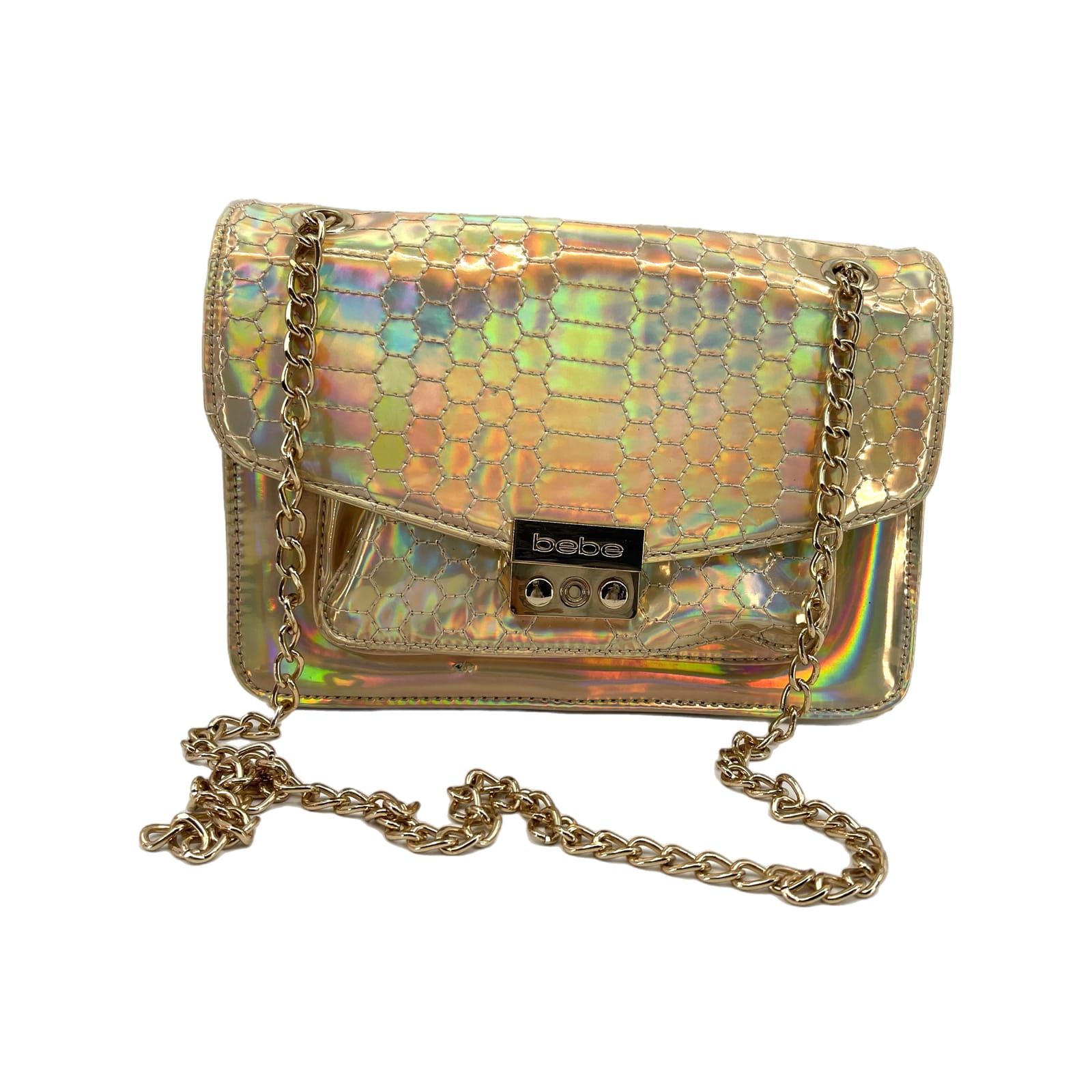 bebe Gold Classic Shoulder Bag