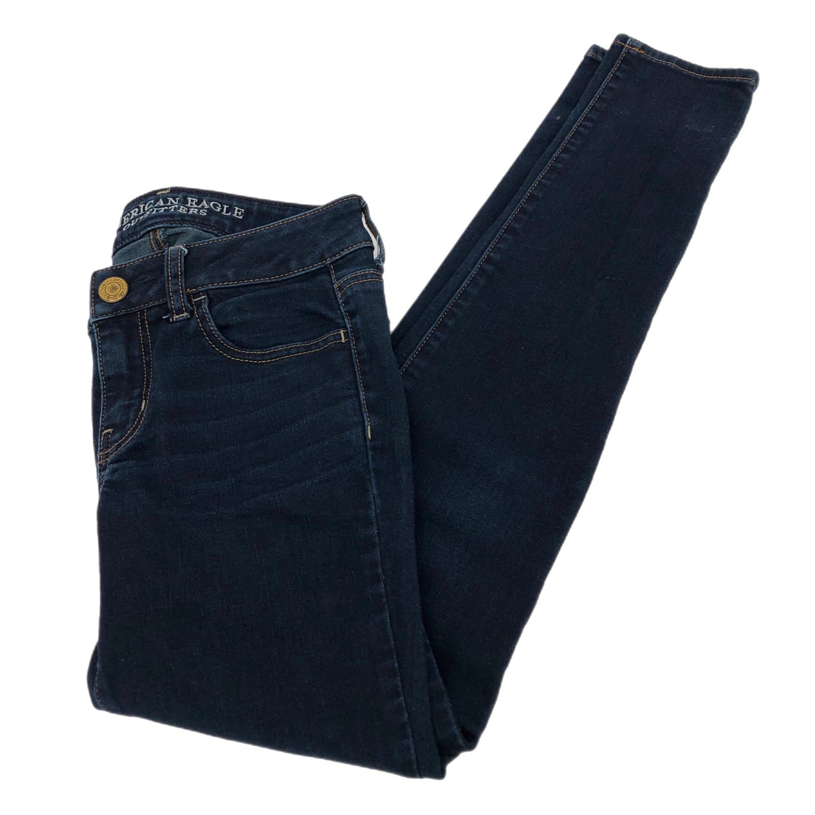 American Eagle Outfitters Blue Skinny Jeans 28in Low Rise Dark Wash