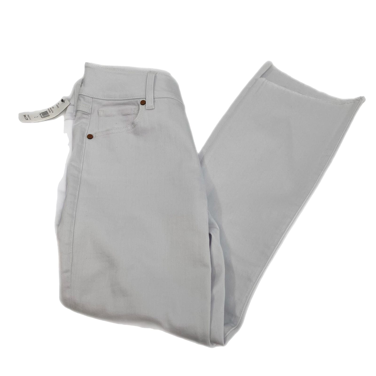 CAbi White Cotton Straight Leg Pants