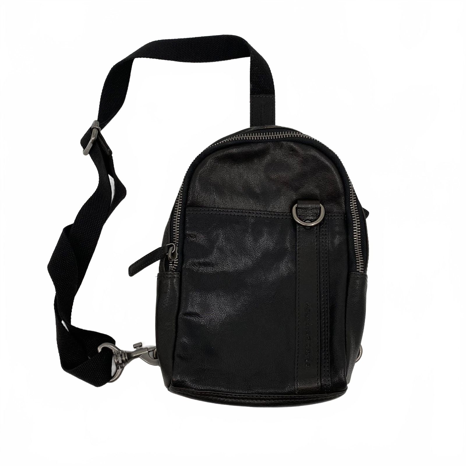 Spikes & Sparrow Black Leather Crossbody Bag