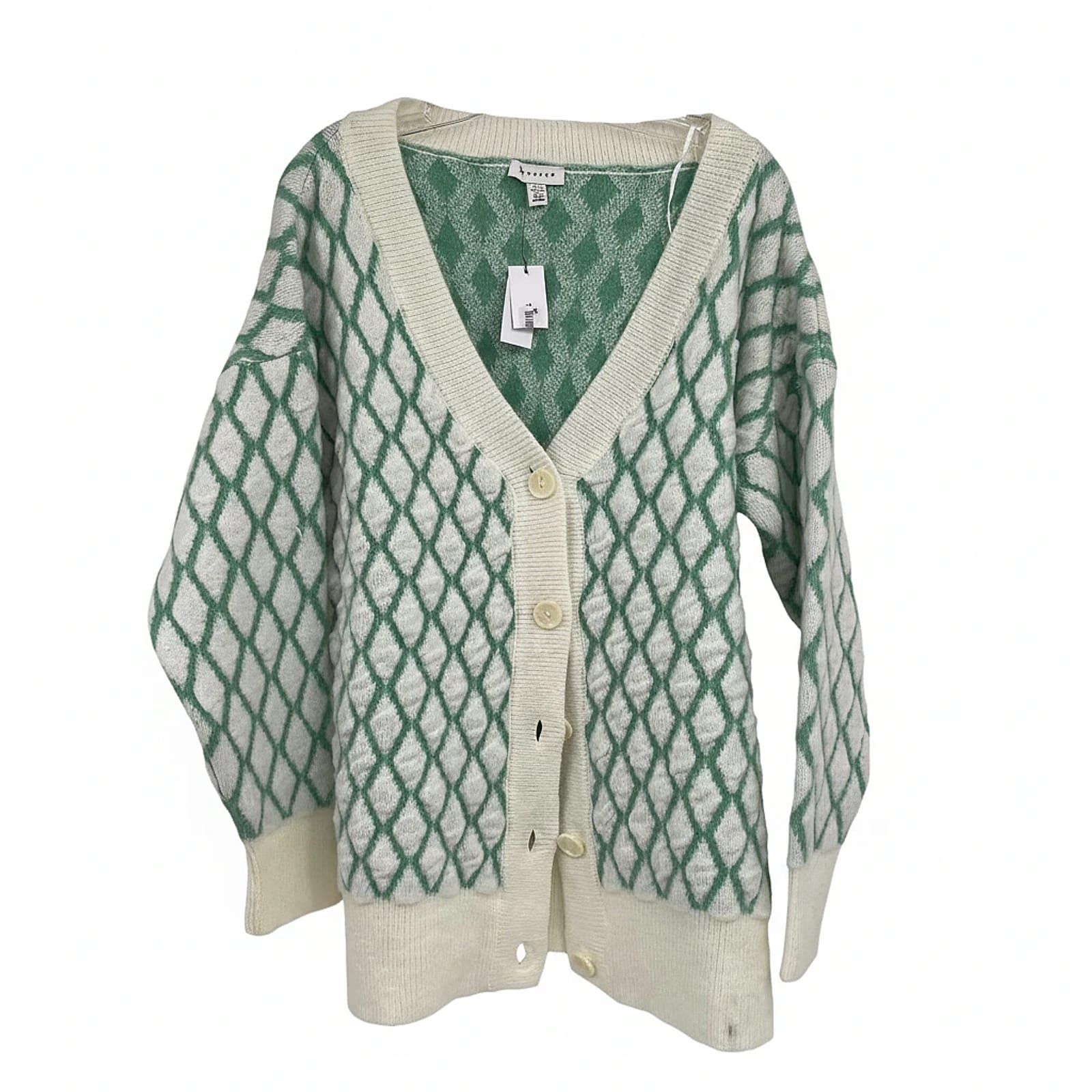 Topshop White/Green Cardigan