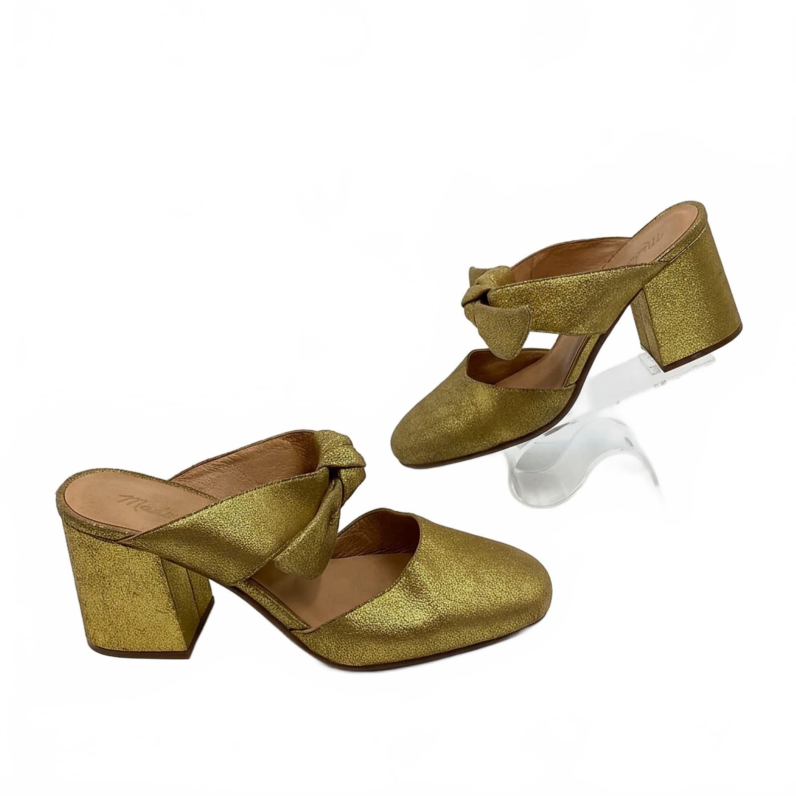 Madewell Gold Leather Pumps