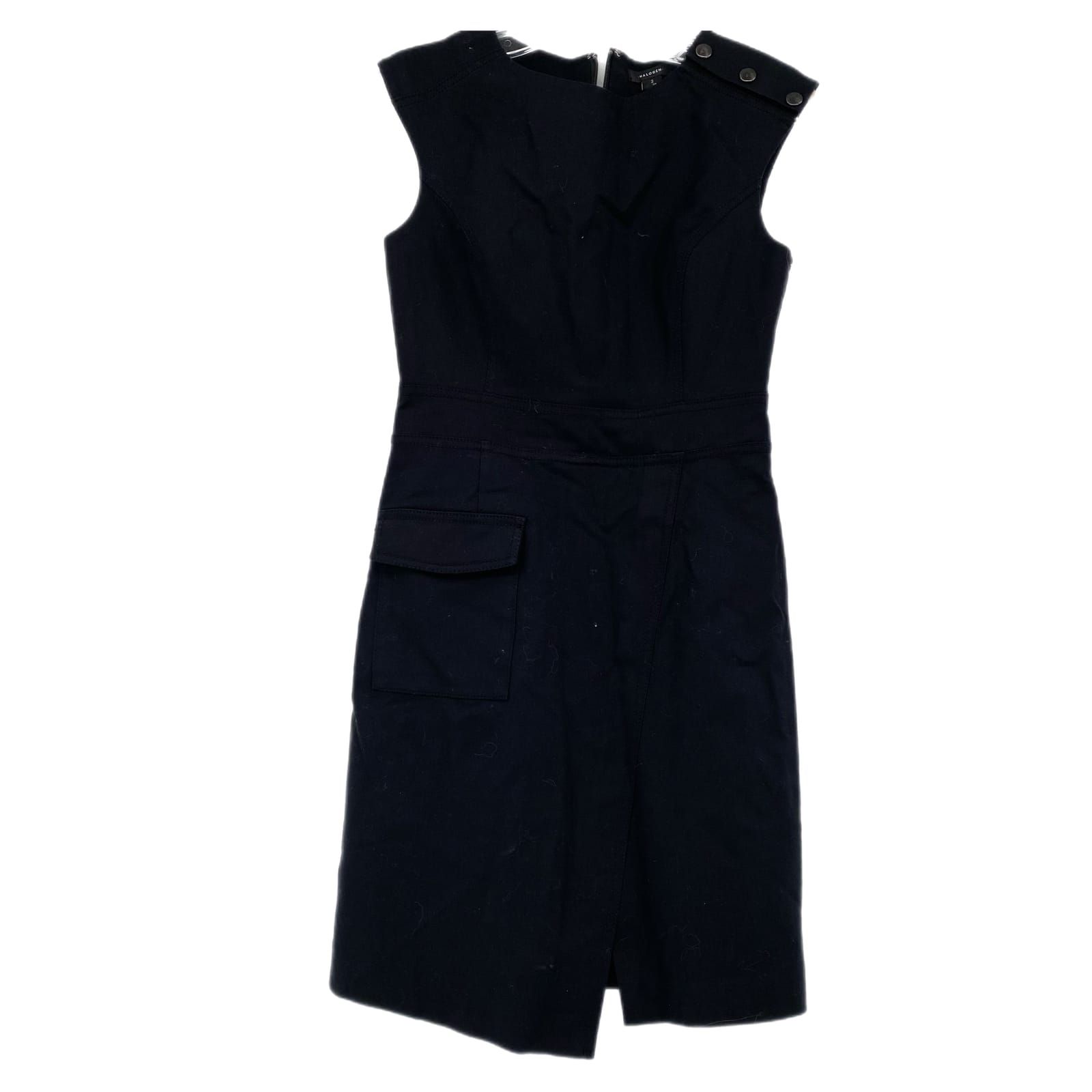 Halogen Black Sleeveless Midi Dress