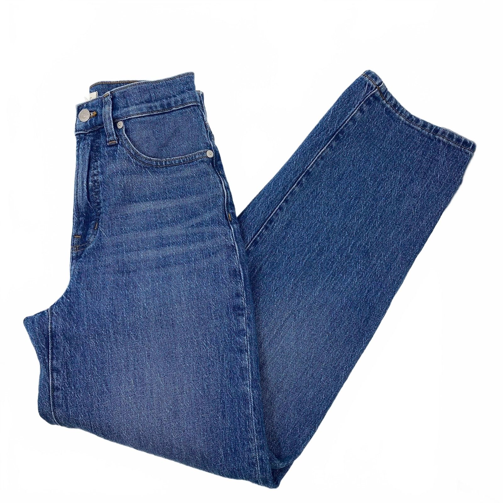 Madewell Blue Cotton Blend Wide-Leg Jeans