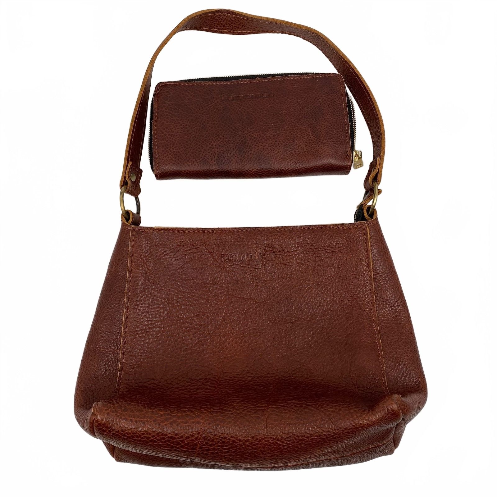 Portland Leather Goods Brown Leather Shoulder Bag