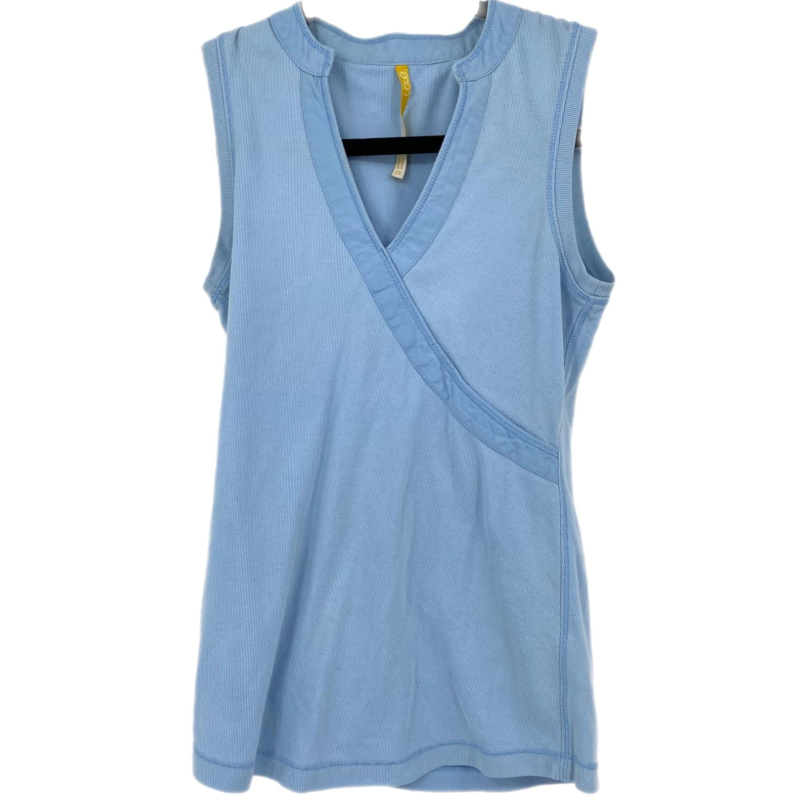 Lole Blue Sleeveless V-Neck Tank Top
