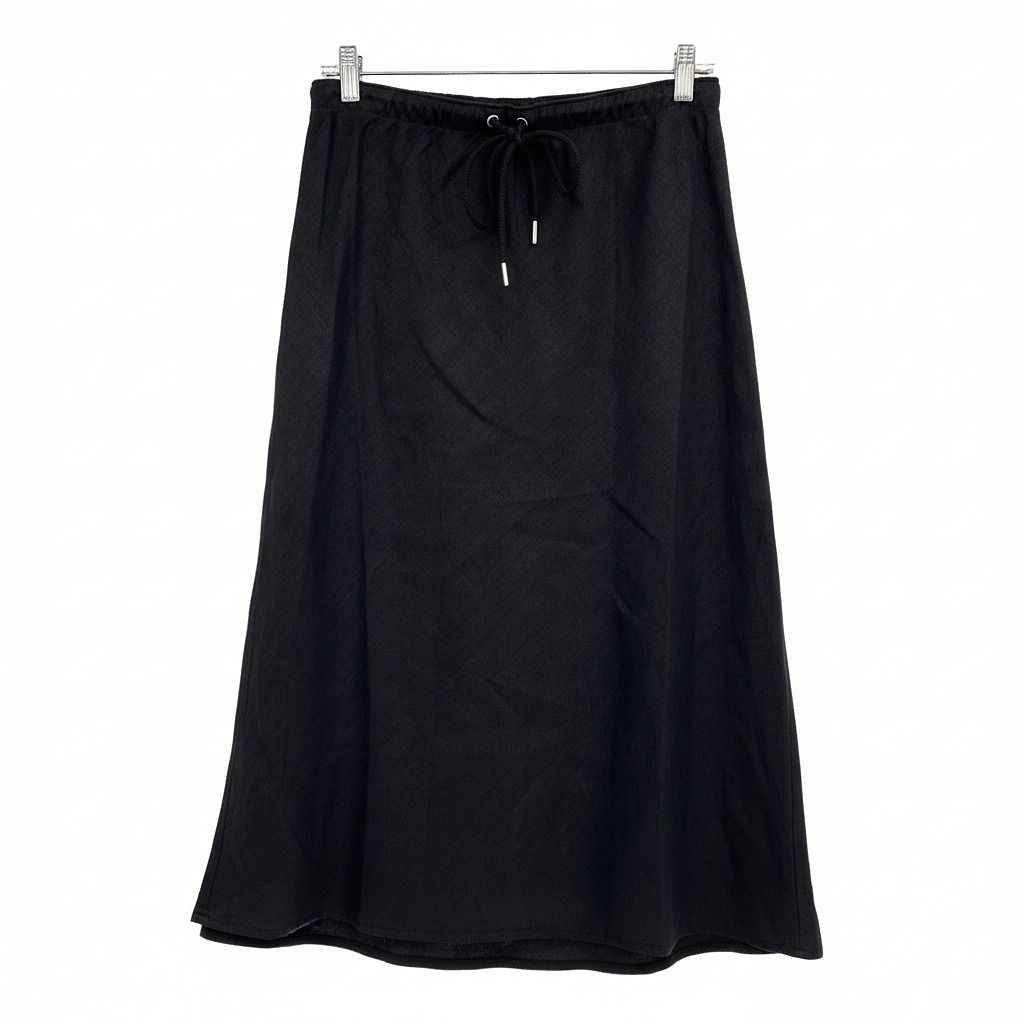 Madewell Black Midi Skirt Slip Drawstring