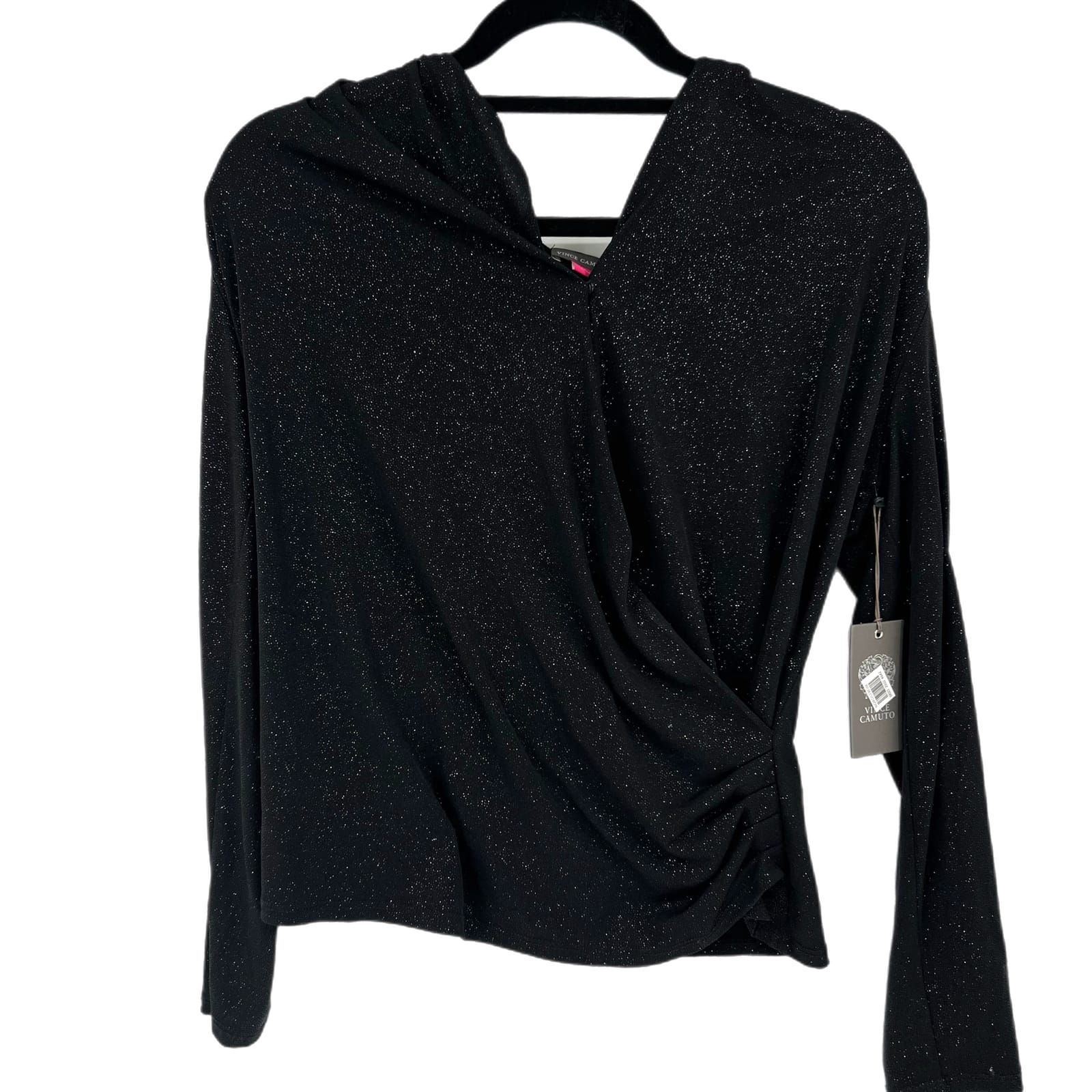 Vince Camuto Black Glitter Blouse