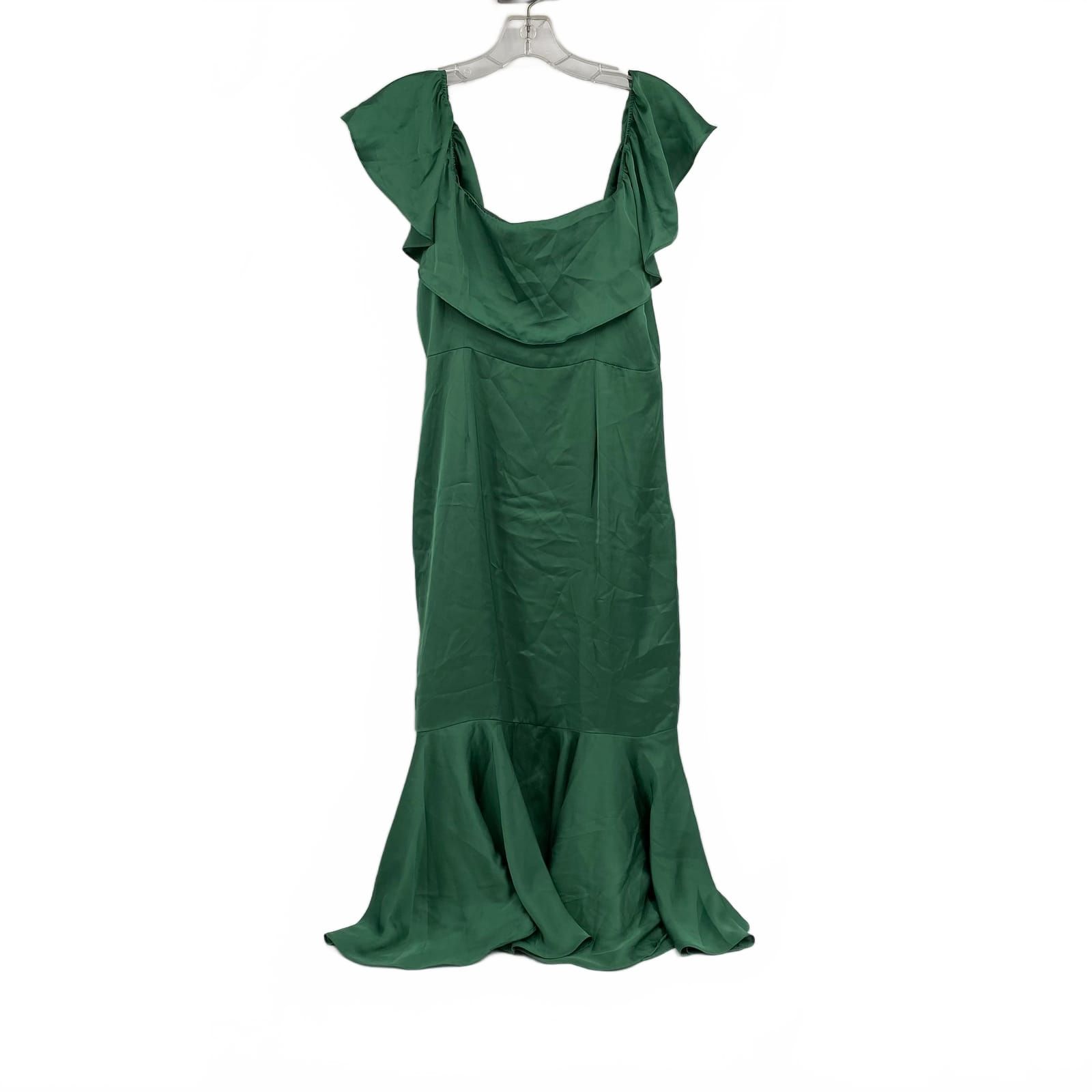 Lovers + Friends Green Satin Maxi Dress