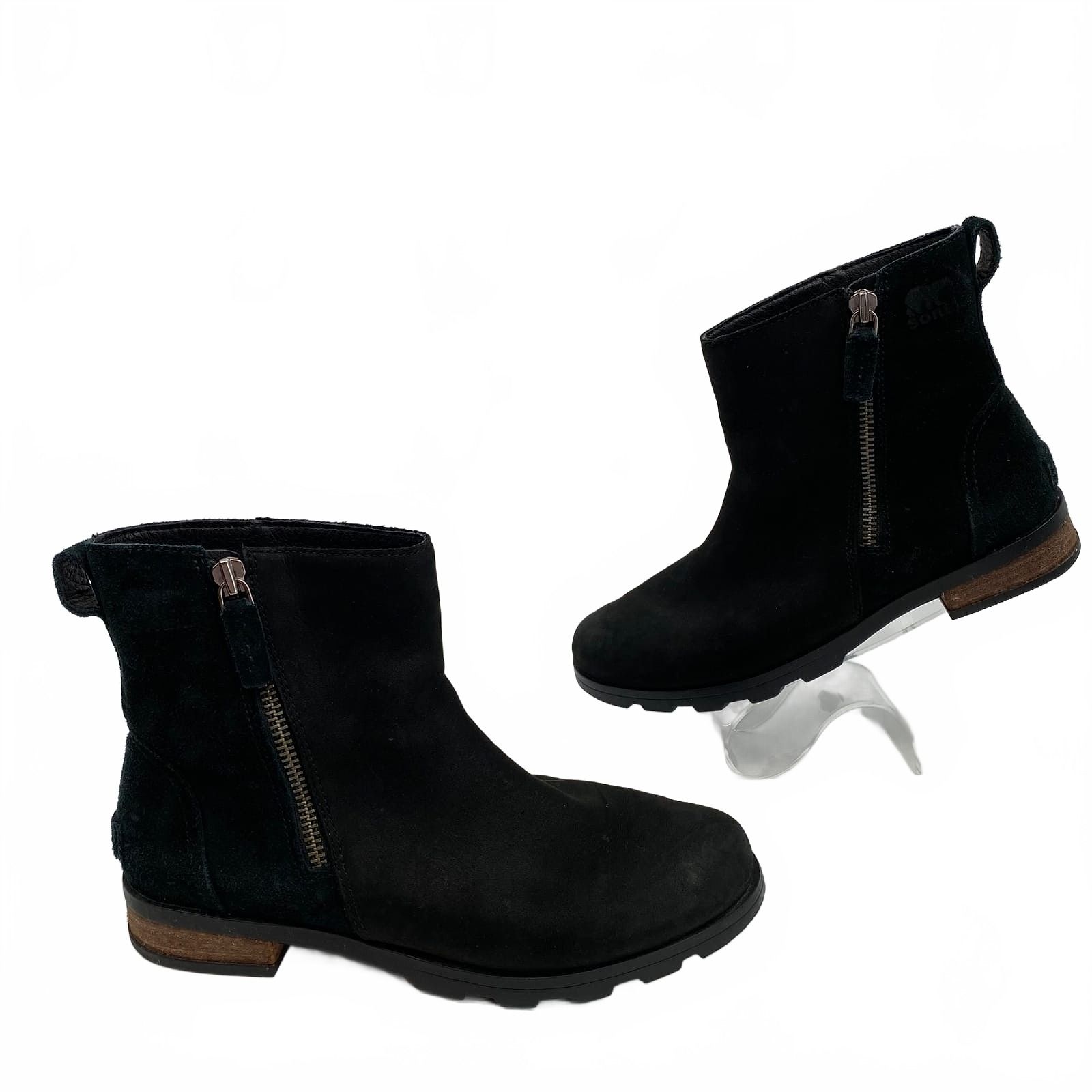 Sorel Black Ankle Boots Emilie zip boot