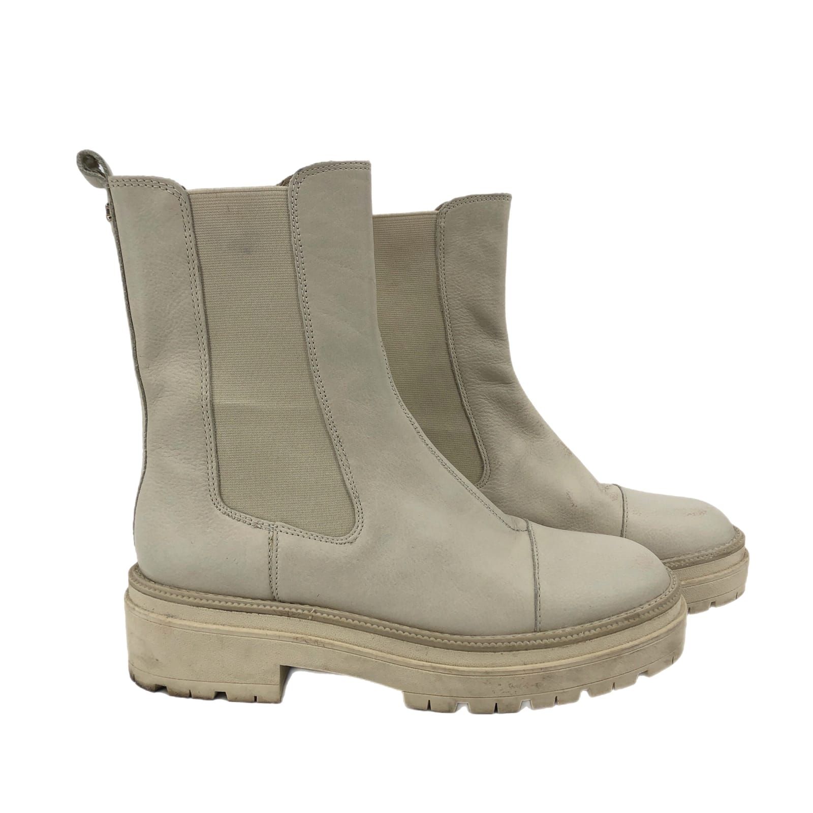 Sam Edelman Cream Leather Ankle Boots & Booties