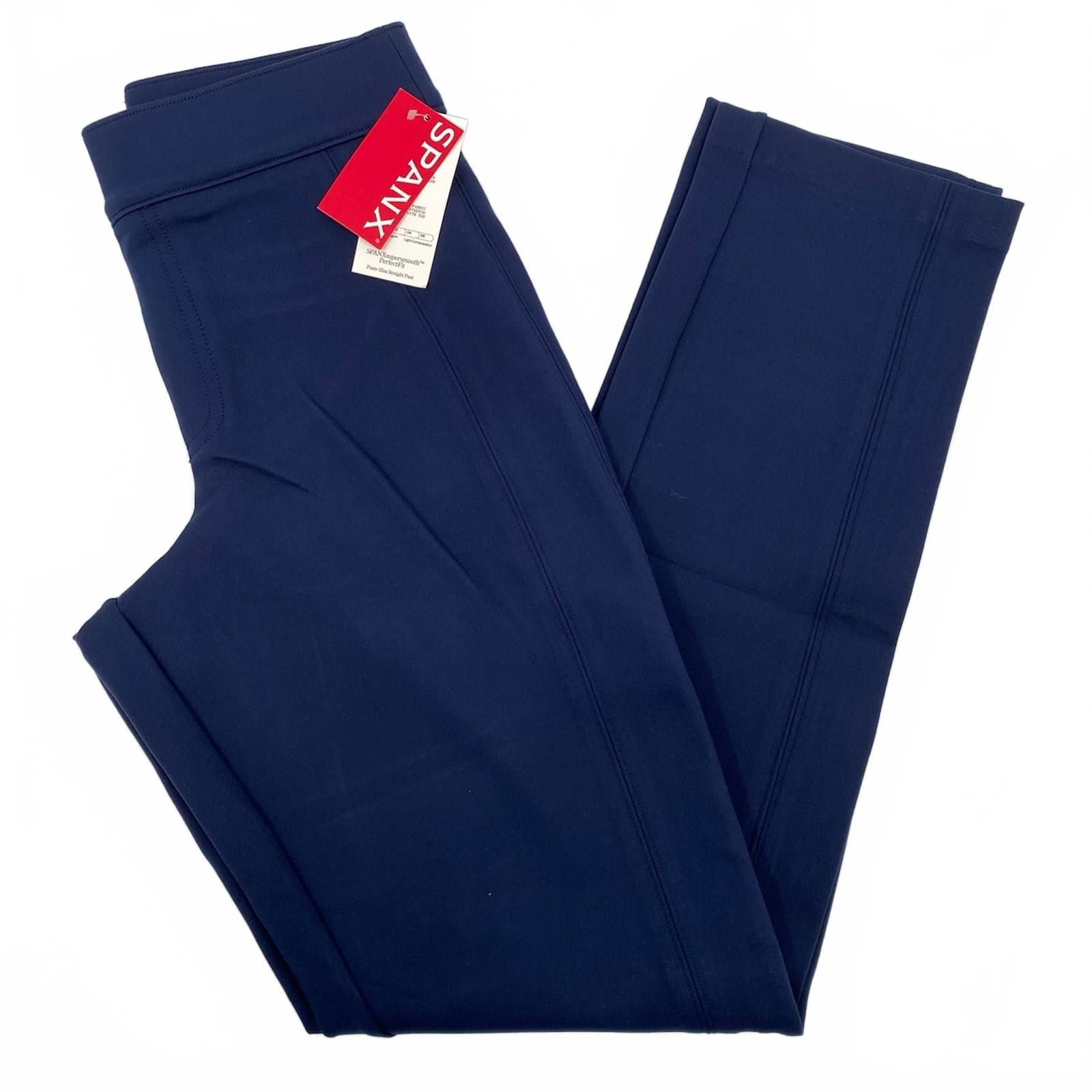 SPANX Navy Ponte Slim Straight Trousers