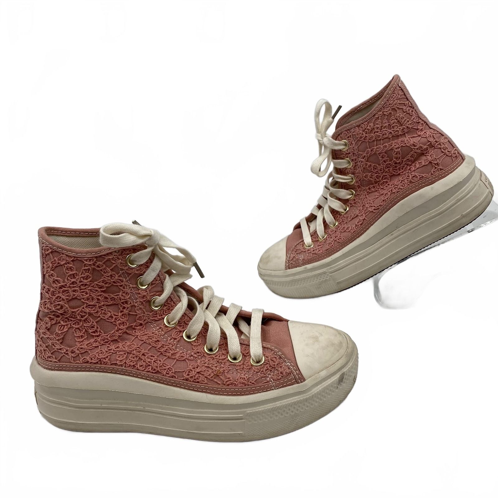 Converse Pink Platform Lace Sneakers