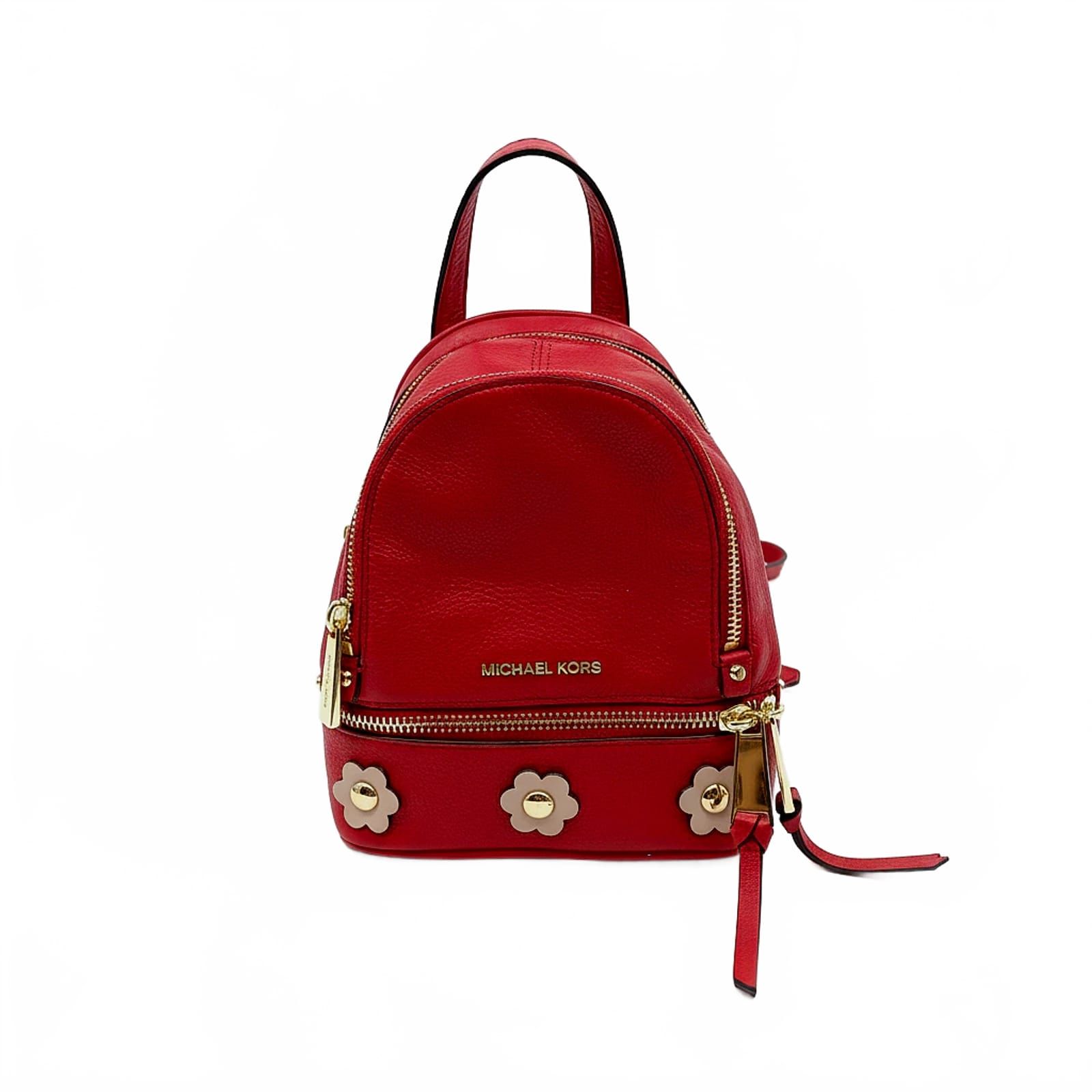 Michael Kors Red Leather Crossbody Backpack