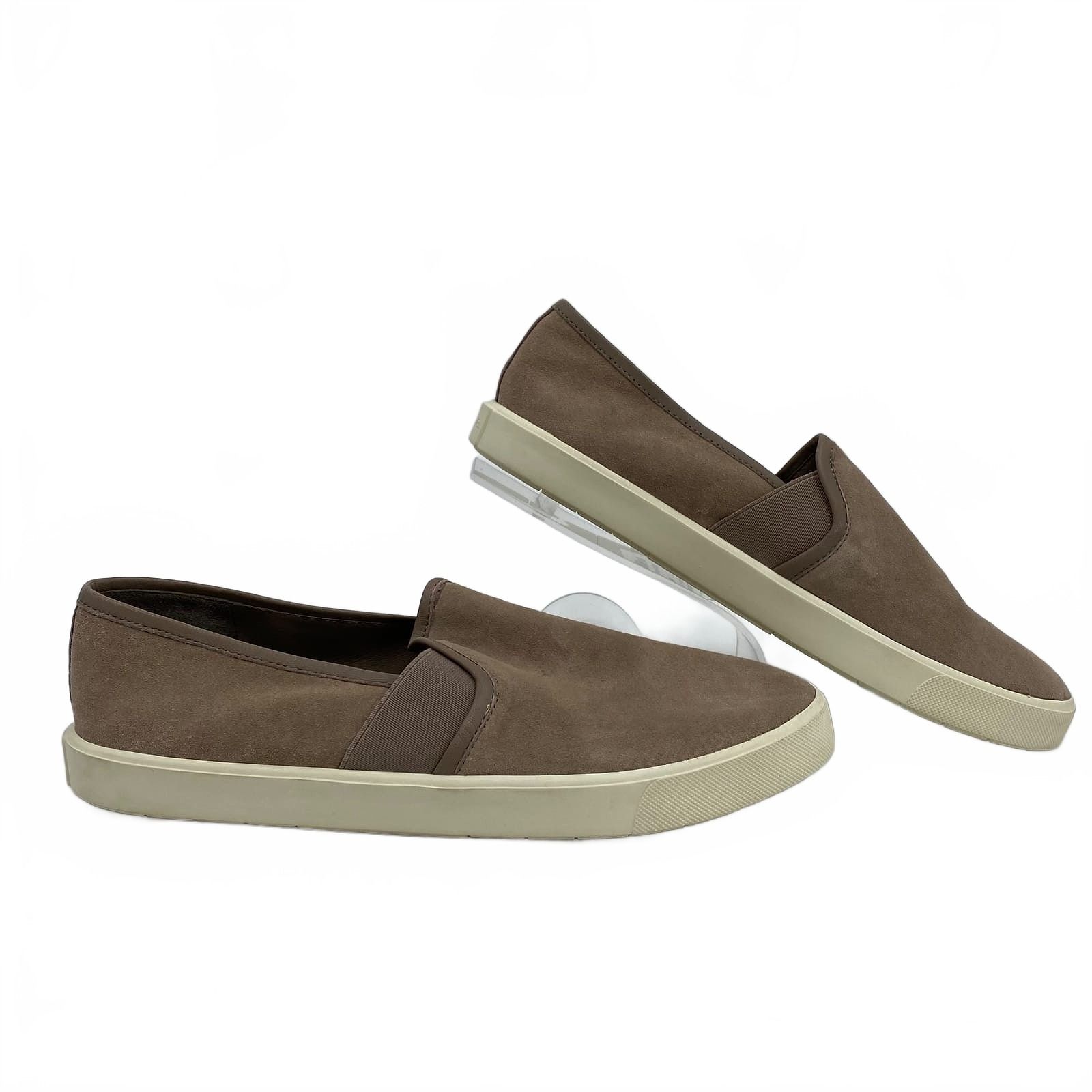 Vince Brown and Suede Slip-On Sneakers