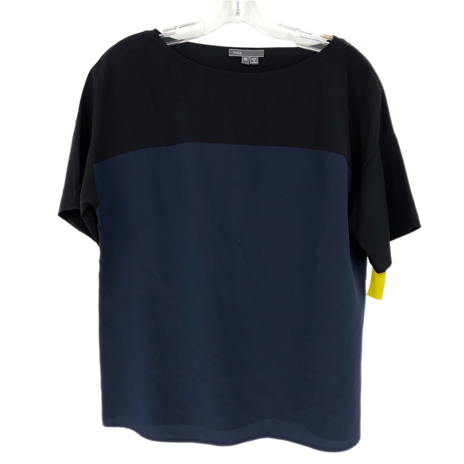 Vince Black & Blue Silk Blouse