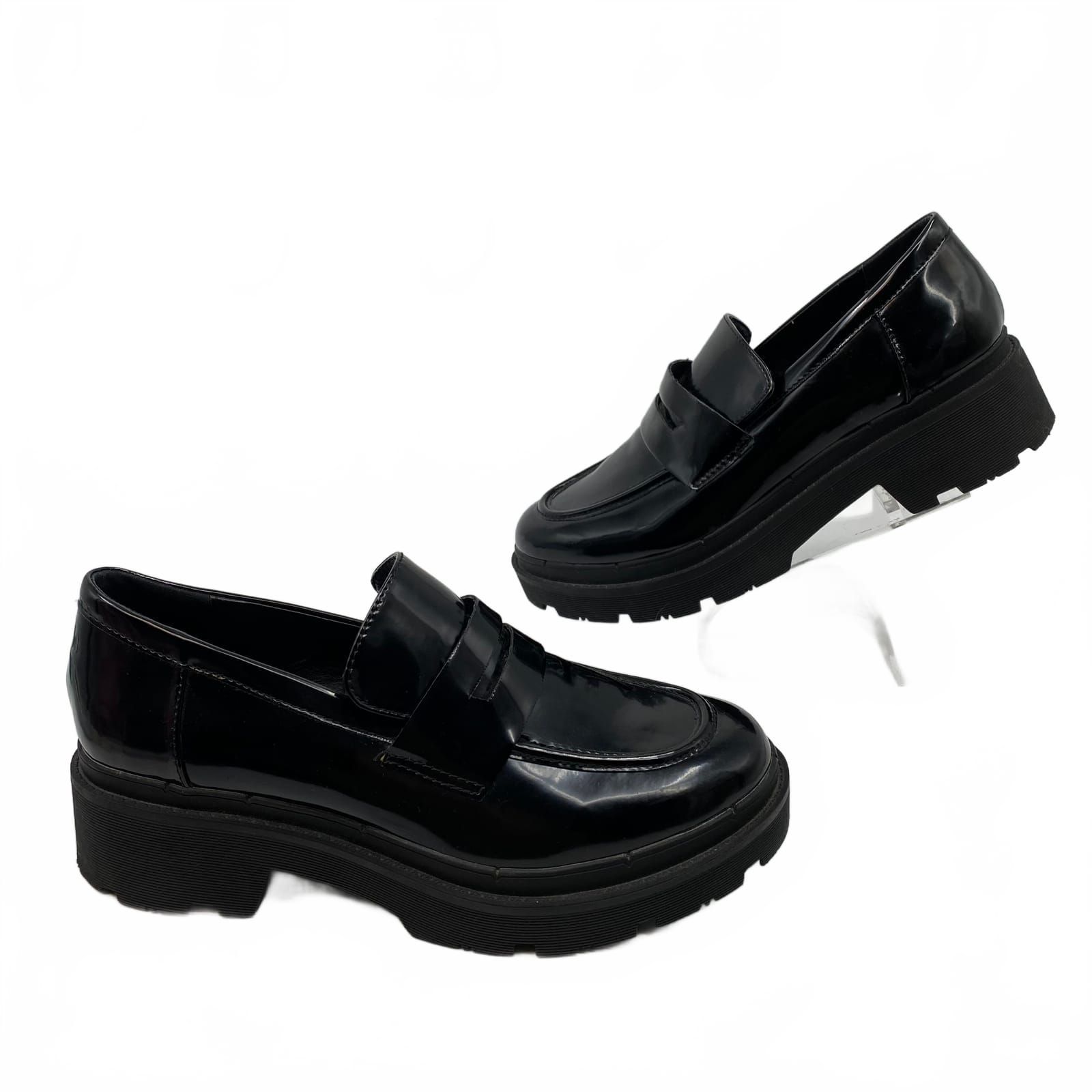 Blondo Black Patent Leather Loafer Platform