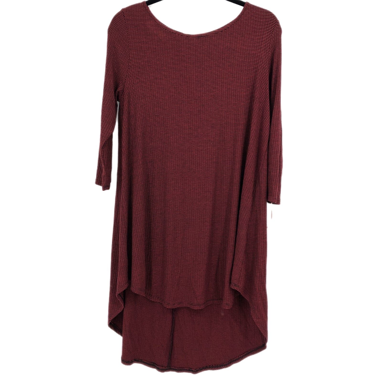 Love in Black and Red Striped Pullover Dress