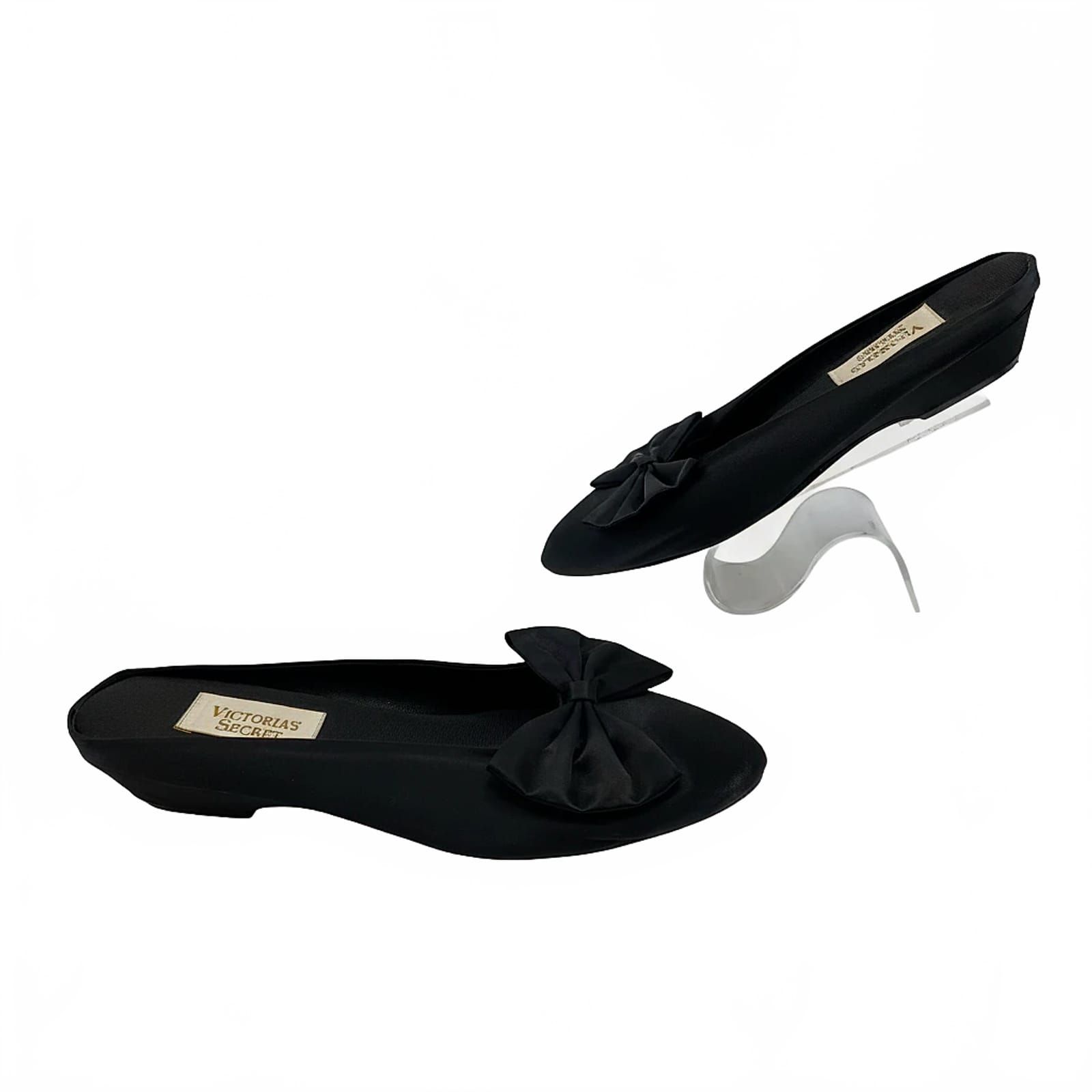 Victoria's Secret Black Satin Flats