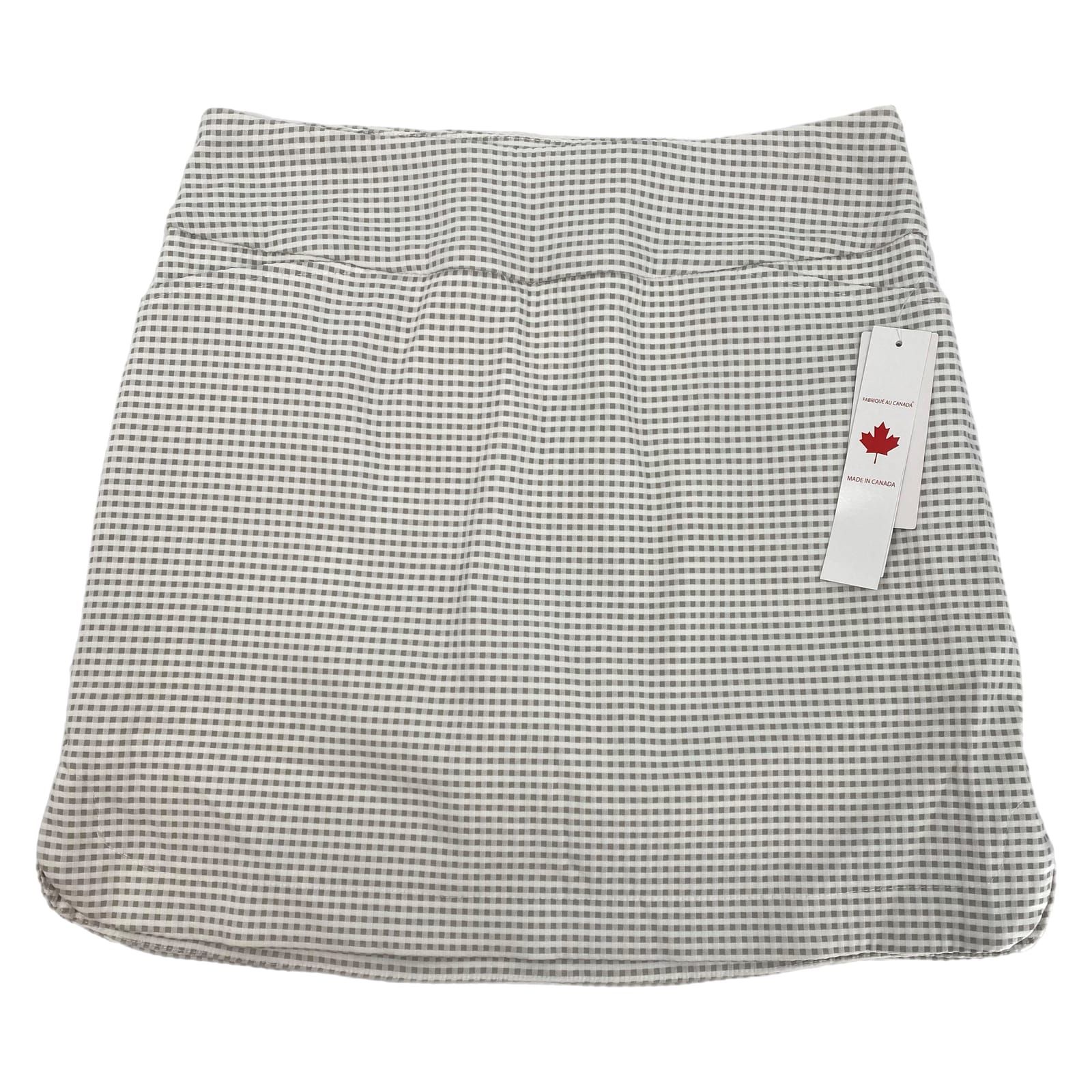 Tribal Gray White Gingham Stretch Mini Skort