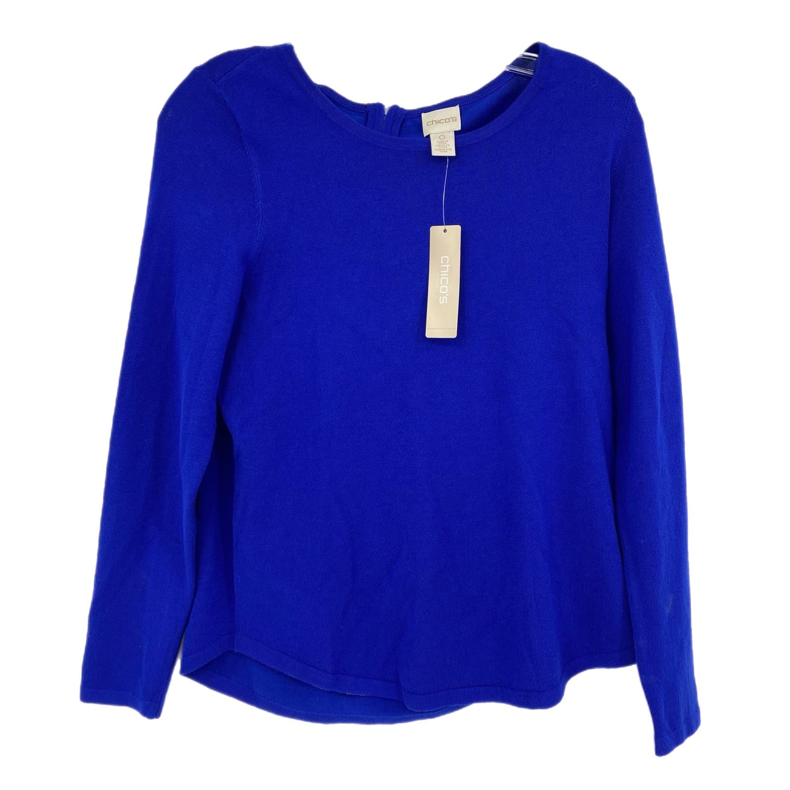 Chico's Blue Rayon Blend Sweater