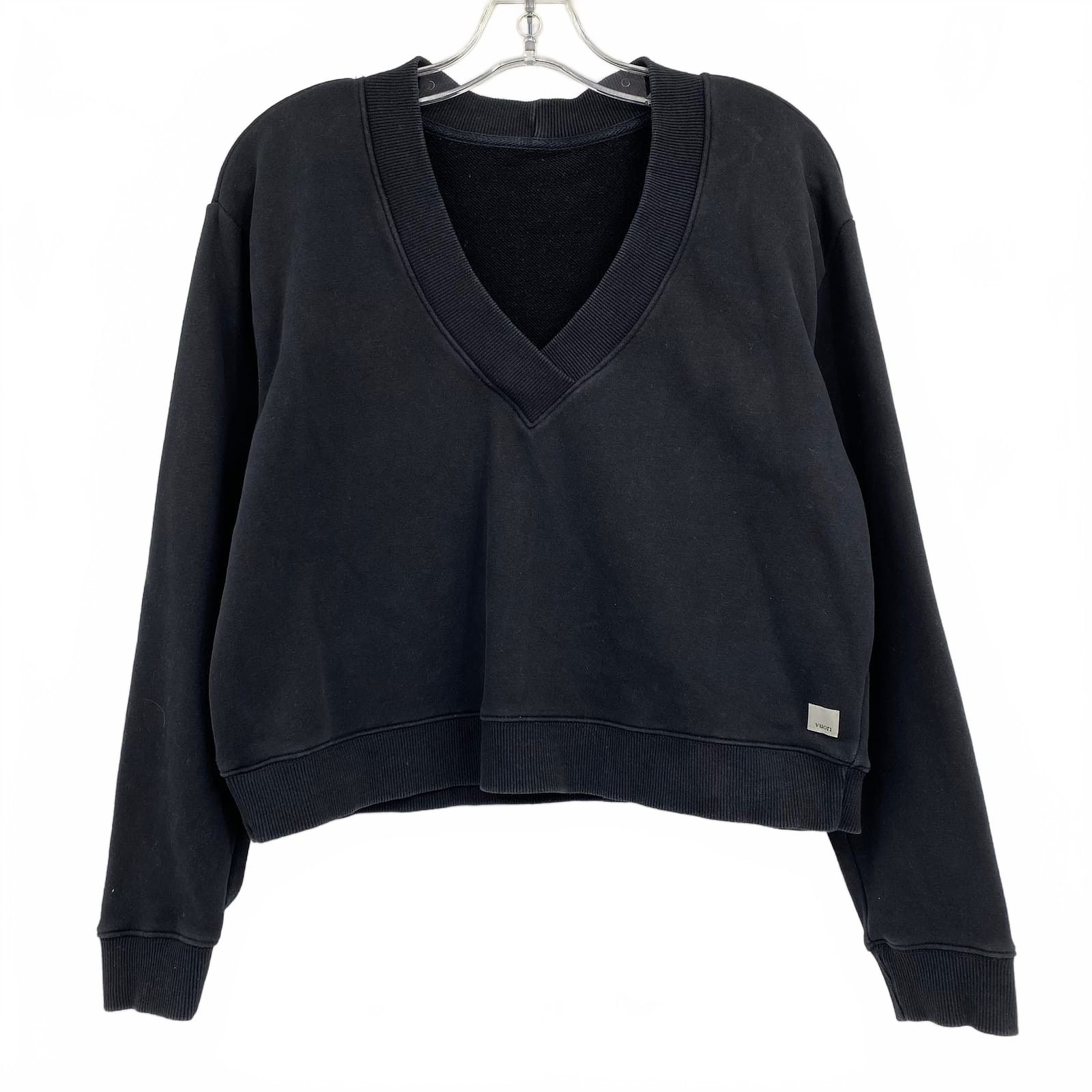 Vuori Black V-Neck Sweatshirt
