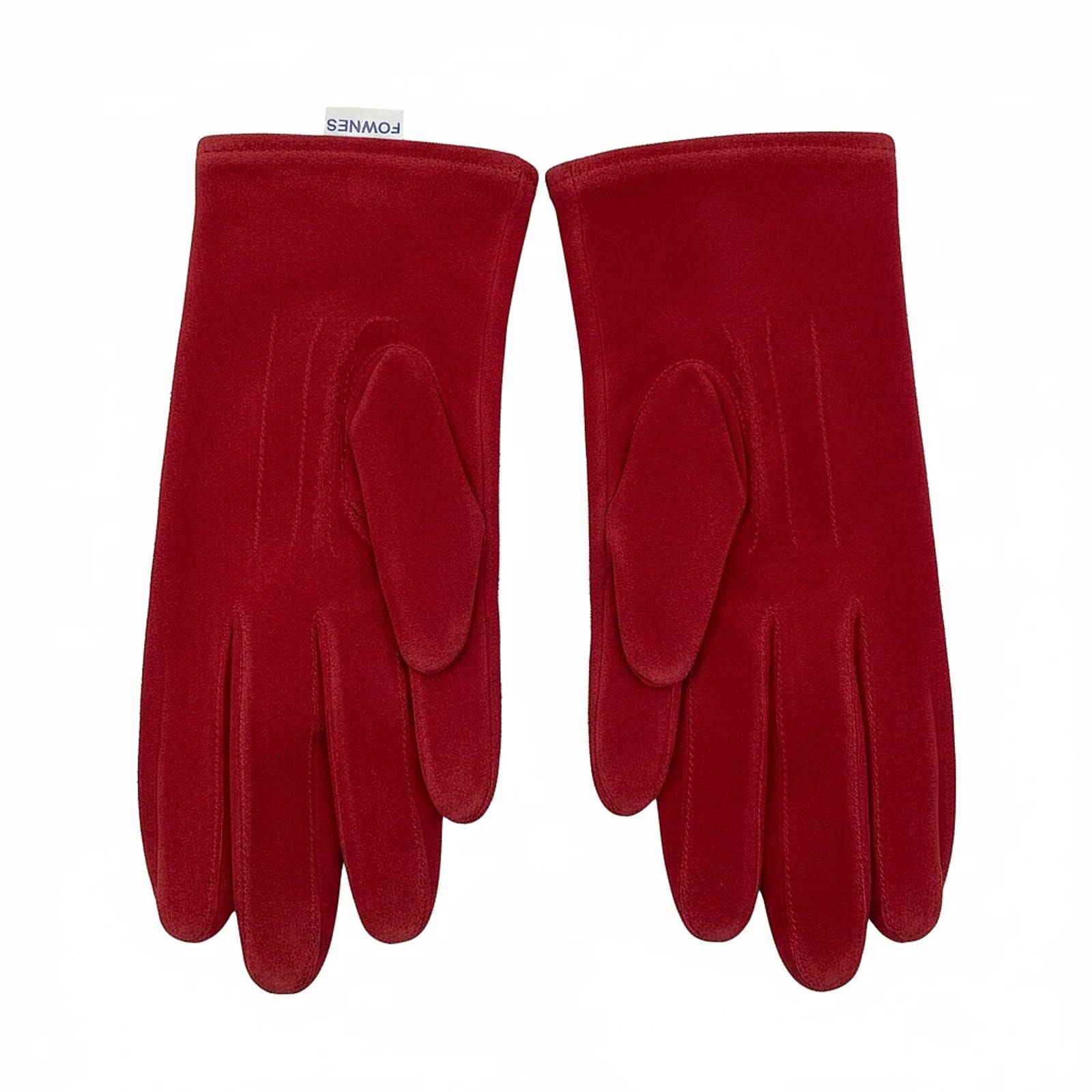 Fownes Red Suede Gloves