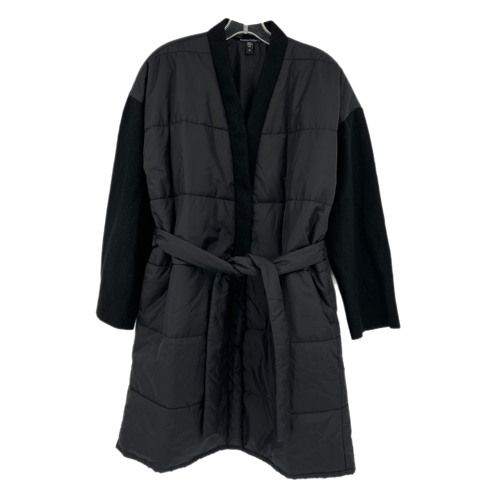 Eileen Fisher Black Wrap Puffer Jacket