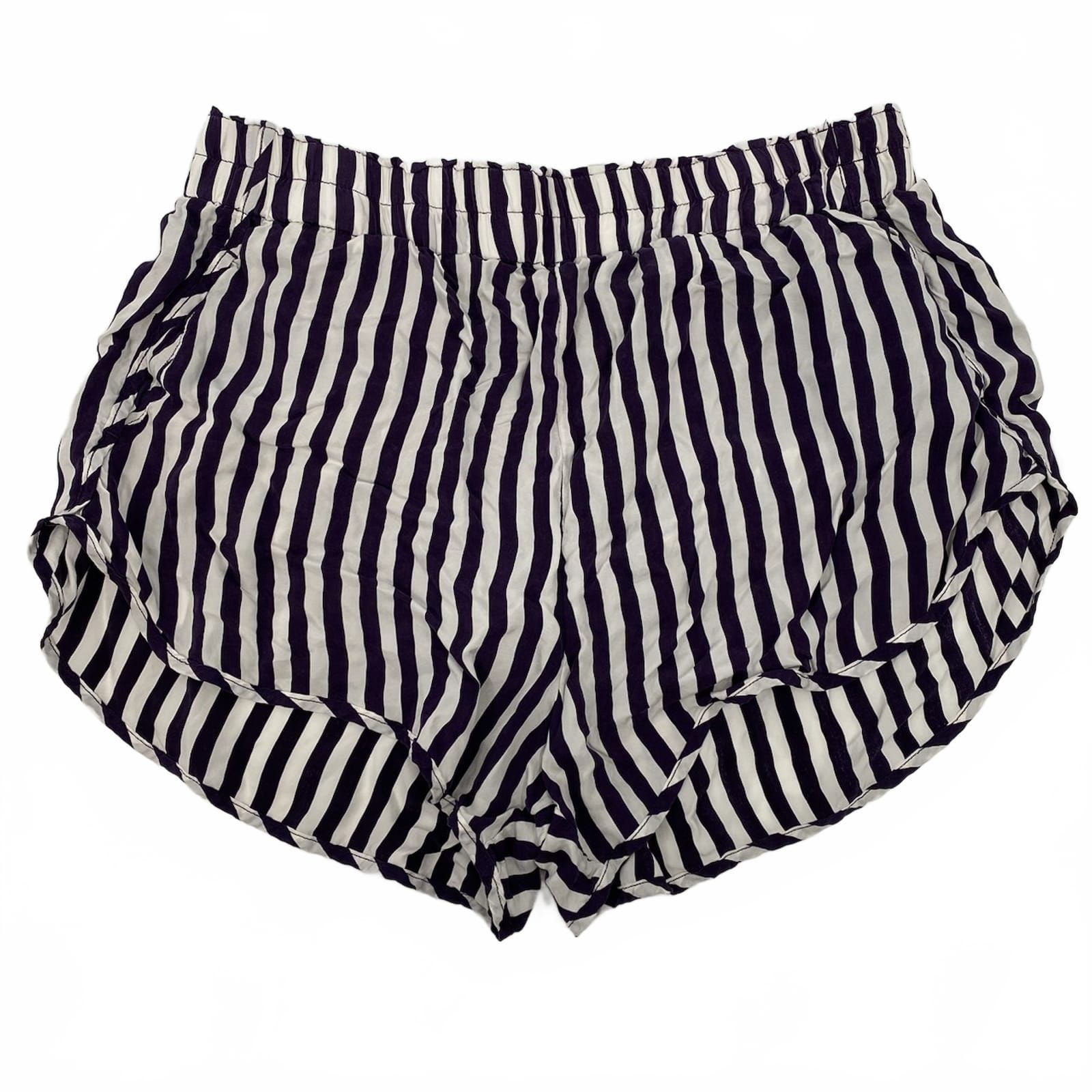 Left on Friday Purple White Striped Lined Athletic Shorts